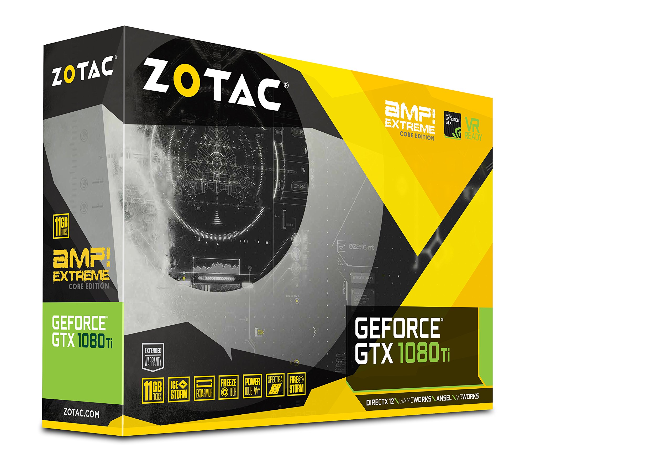 Zotac NVIDIA GeForce GTX 1080 Ti 11 GB AMP Extreme Core Edition karta graficzna - czarna