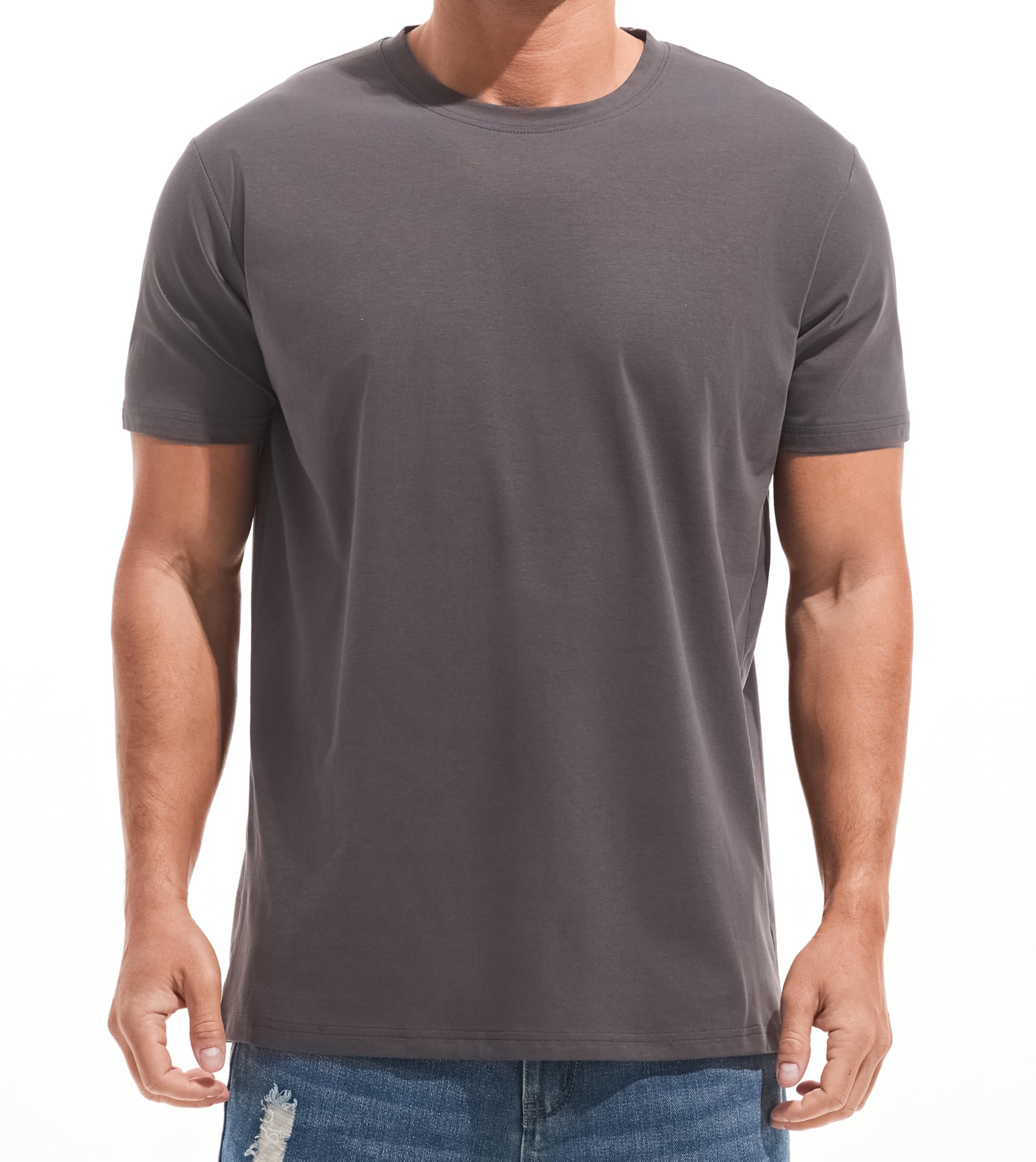 RONOMO Herren Reine Farbe EIS Gefühl T-Shirt | Pre-shrunk,hochfarbecht, atmungsaktiv & angenehm zu tragen erfekte Passform, langlebige Farbe, ideal für täglichen Komfort