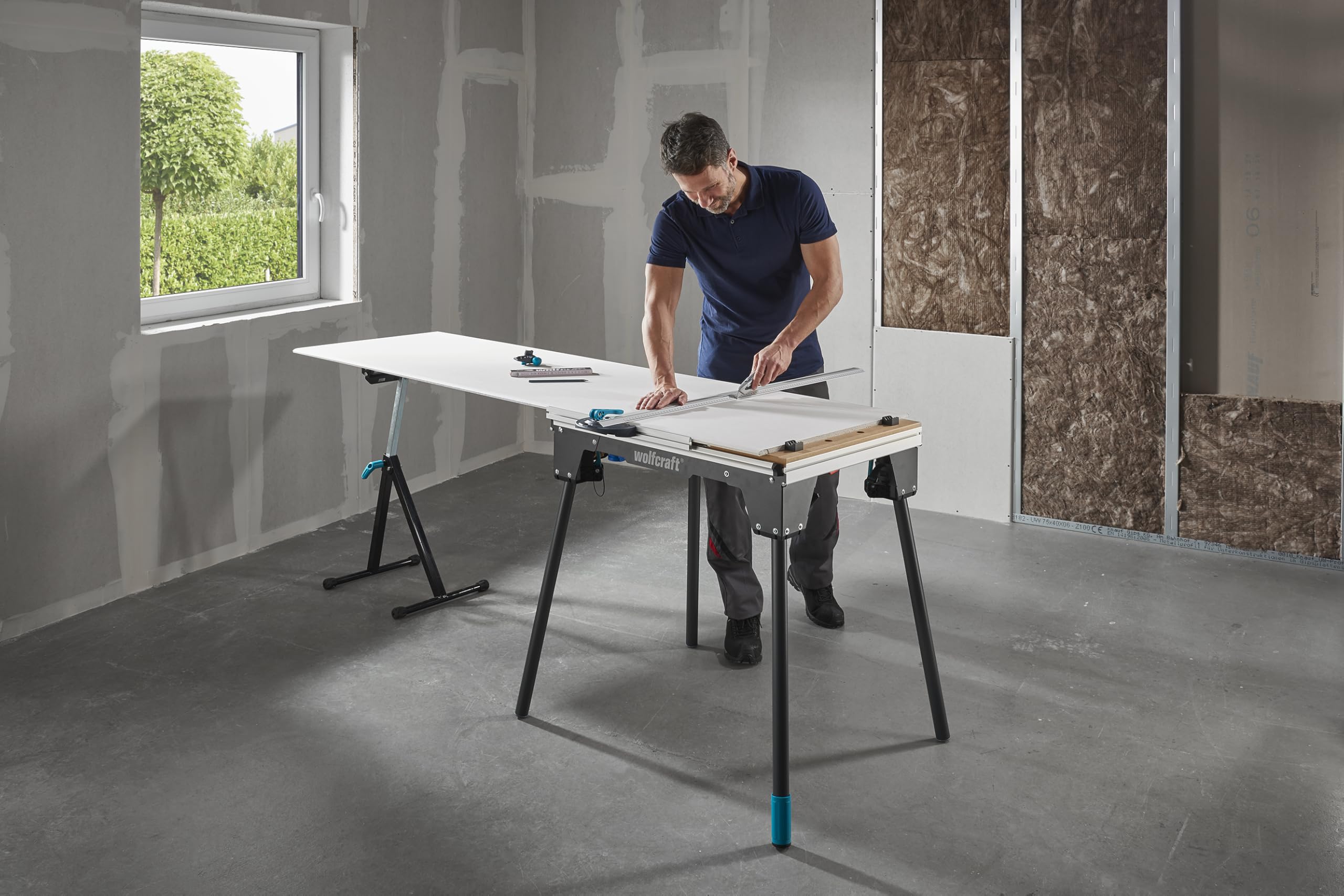 wolfcraft Maschinentisch Master Cut 2200 I 6907000 I 4-in1-Maschinentisch für den Einsatz als Tischkreissäge, Stichsägetisch, Arbeitsstation und optional als Frästisch