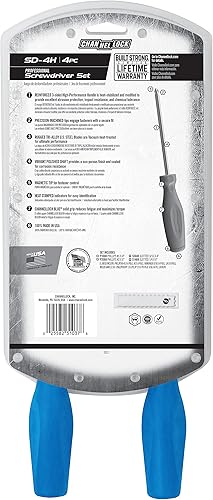 Miniatura 3 de CHANNELLOCK SD-4H - Juego de destornilladores estándar de 4 piezas, punta magnética, fabricado en Estados Unidos, agarre moldeado de tres lóbulos