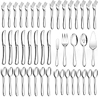 Vista 13 de Herogo Juego de cubiertos de acero inoxidable resistente, 20 piezas de cubiertos elegantes para 4, vajilla moderna para el hogar, restaurante, boda