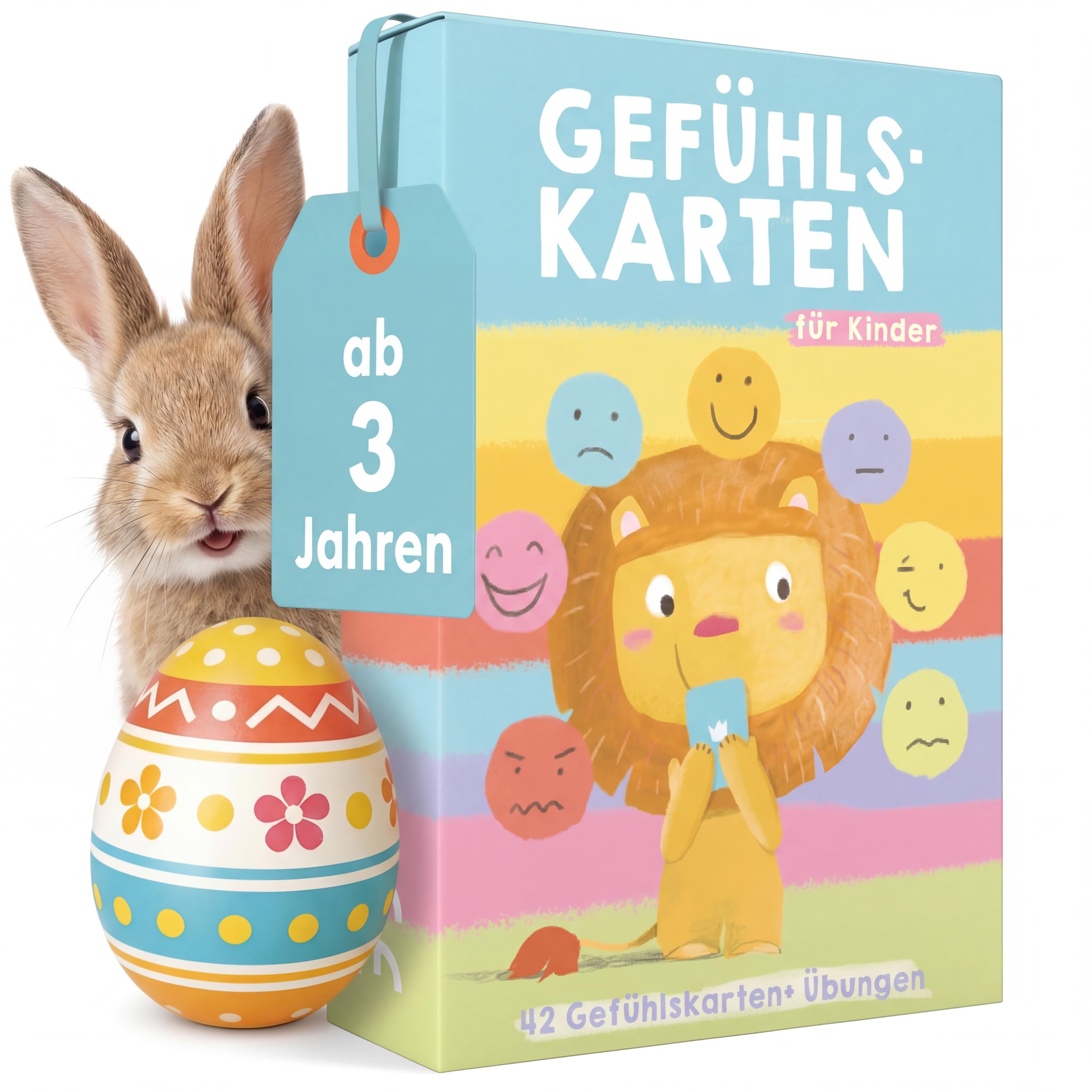 TWIVEE - 42 Gefühlskarten für Kinder - Ab 3 Jahren - Emotionskarten mit Übungen - Bildkarten Gefühle - Stimmungskarten - Gesprächskarten - Selbstregulation - Ergänzung zu Gefühlstagebuch Kinder