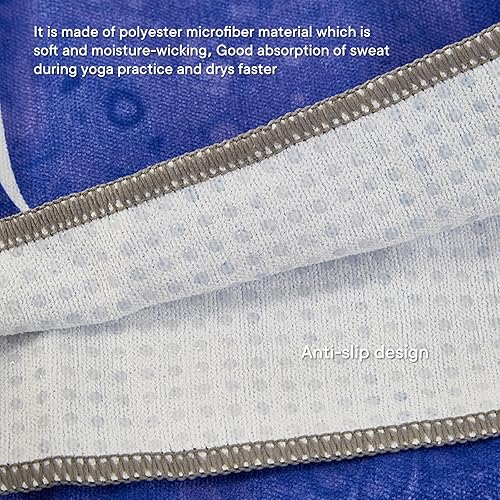 Miniatura 11 de Toallas de yoga, toalla antideslizante para esterilla de yoga caliente con puntos de agarre, manta de yoga de microfibra suave súper absorbente para