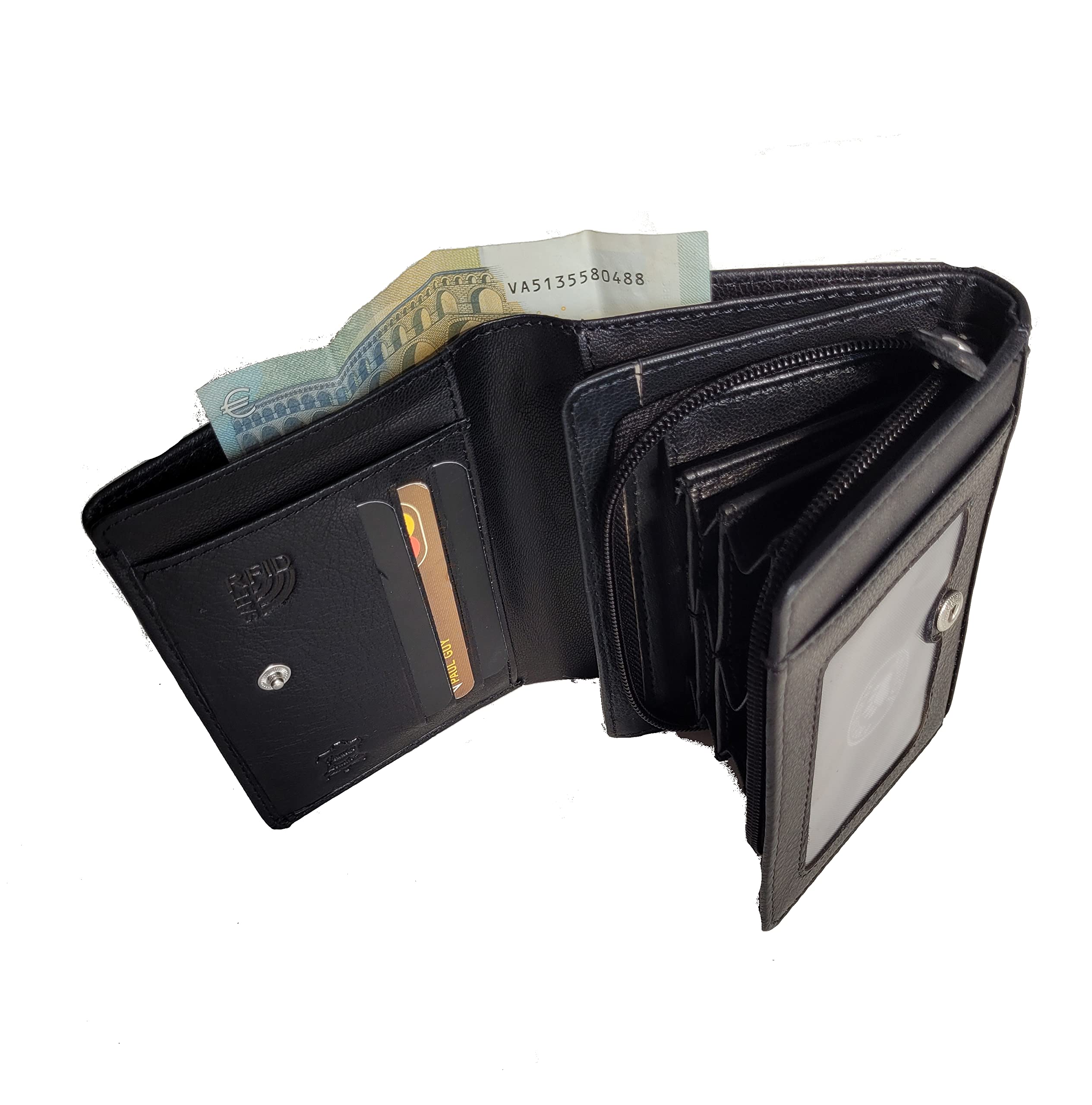 Monnayeur Euro en Cuir 8 Compartiments – Porte-Monnaie Trieur Rapide pour Serveur et Malvoyant – Grande Capacité, Résistant – Frédéric Johns