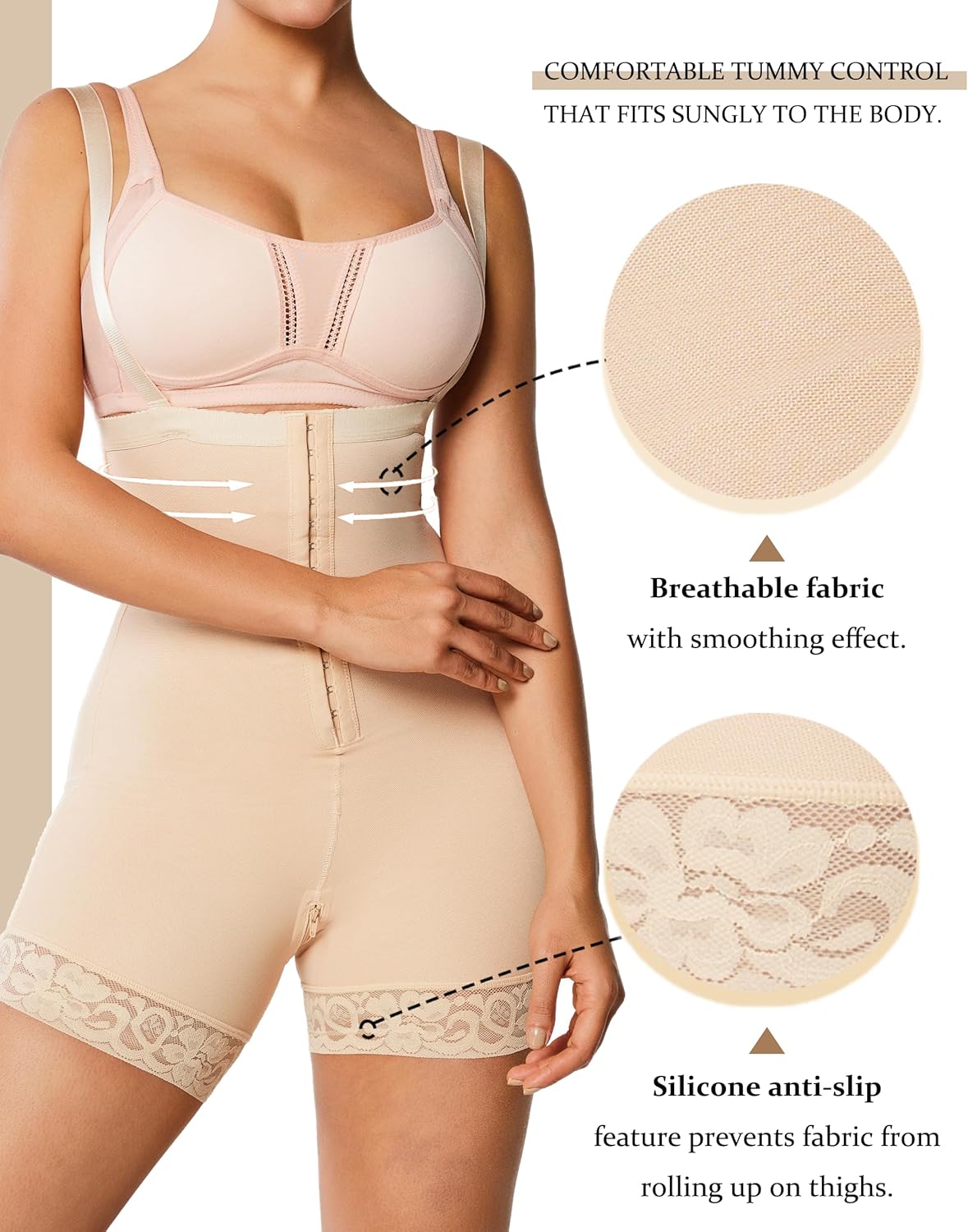 DEYUO Fajas Colombianas Shapewear for Women Tummy Control Bodysuit Postpartum Body Shaper Butt Lifting Faja Bodysuit - Image 3