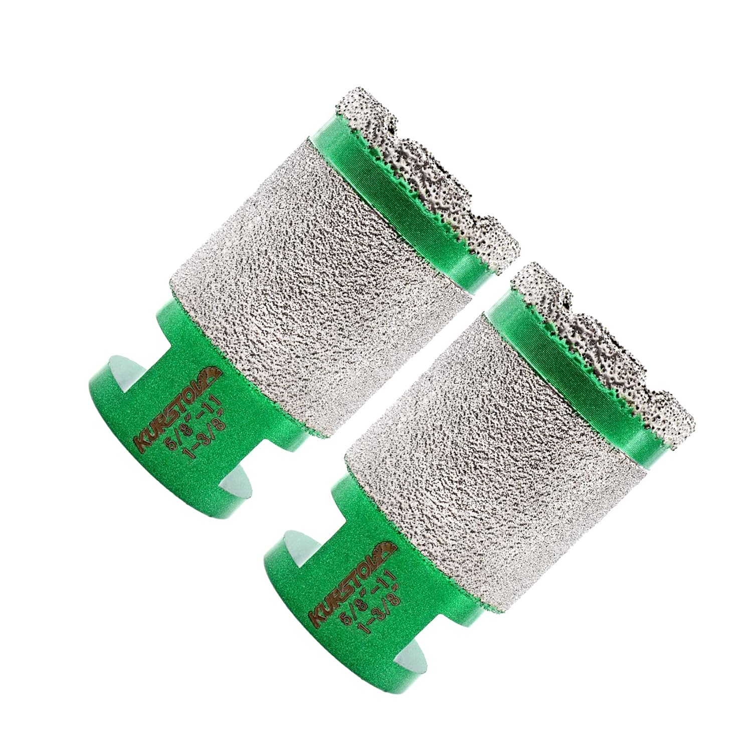 Diamond core Drill bit - 2PCS Diamond Finger Milling Bit Dia 1-3/8"X5/8-11 Thread for Enlarging Shaping Round Bevel Existing Holes in Porcelain,Hard Ceramic,Granite,Marble Roun