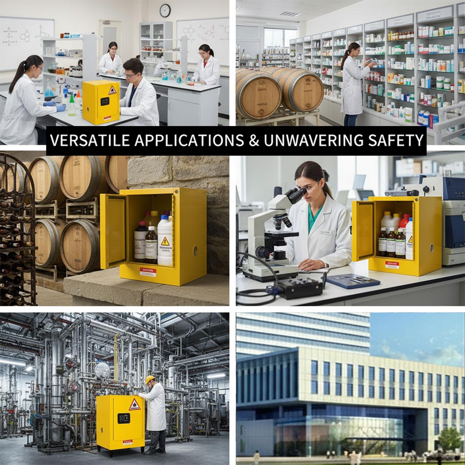 Armario para Almacenamiento de Productos químicos | Armario de Seguridad para líquidos peligrosos y ácidos | Taquilla de Seguridad de Grado Industrial y de Laboratorio
