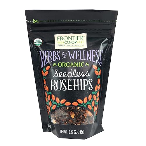 Frontier Co-op Rosa mosqueta orgánica sin semillas, 8.29 onzas  Rosa mosqueta seca para té de rosa mosqueta orgánico, polvo, aceite y más  8.29