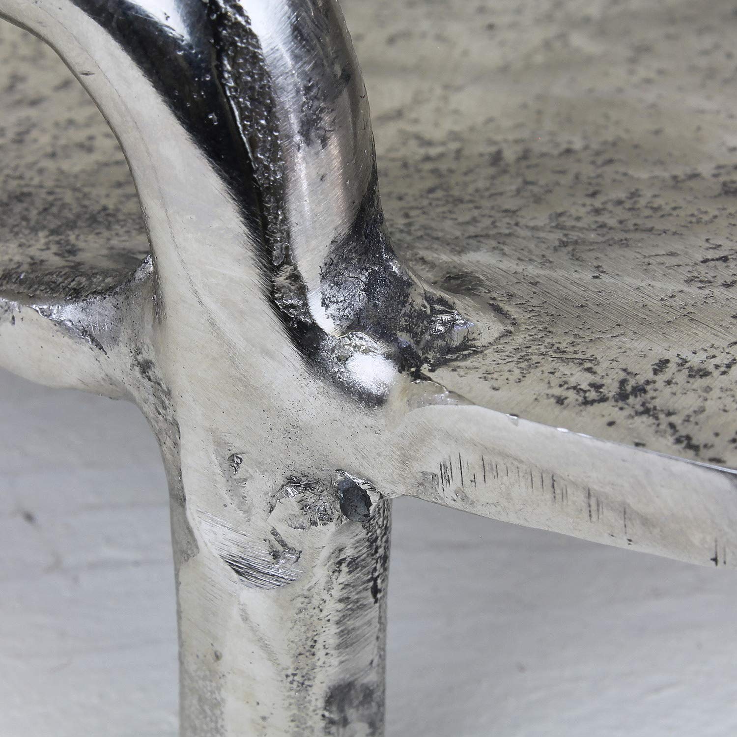 MACOSA LC191066 Hochwertiges Deko-Tablett mit Griffen Silber oval Aluminium Tisch-Dekoration Kerzenteller Servierplatte Obsttablett Wohn-Accessoire (L)