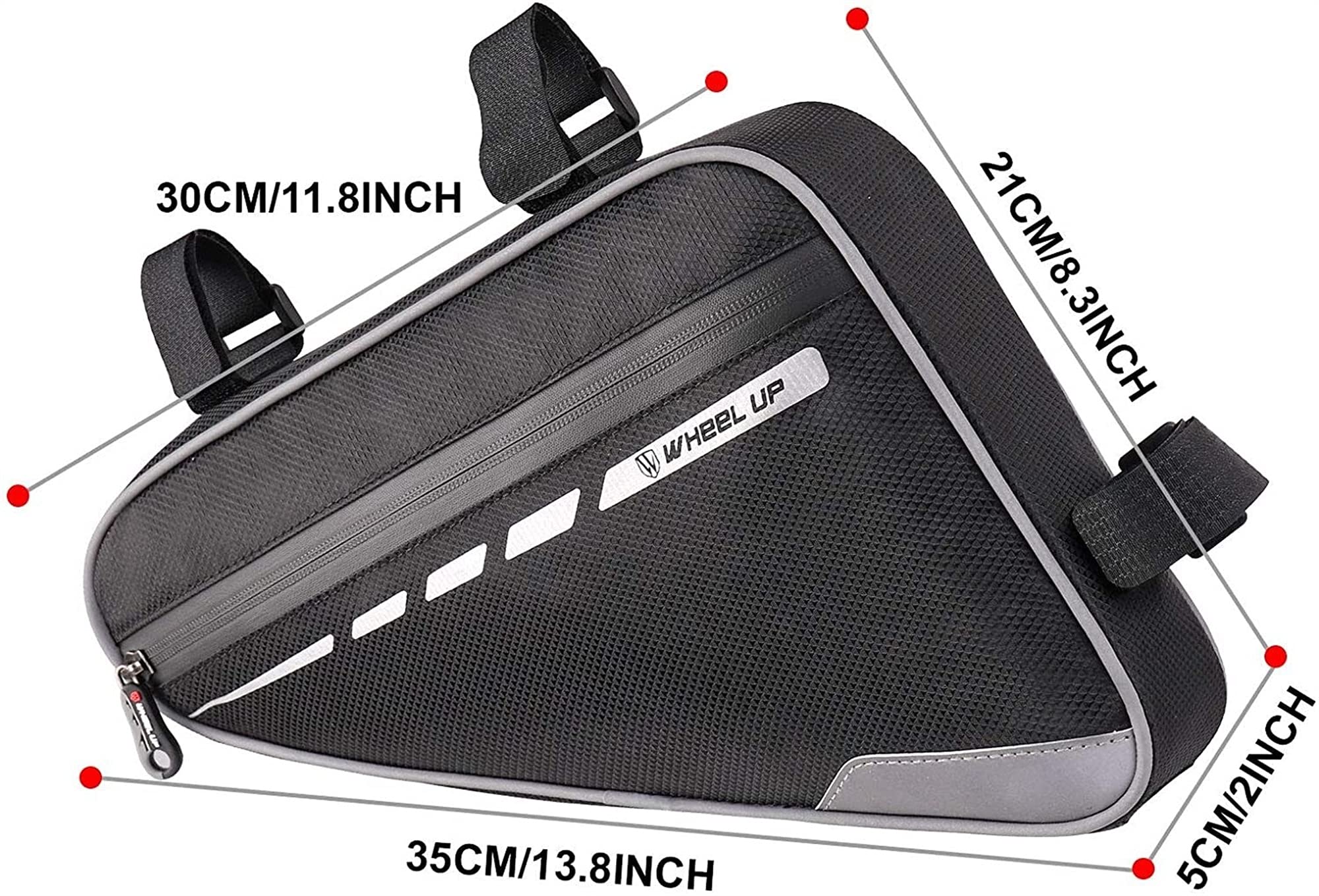 Bolsa for Bicicleta, Bolsa Triangular, for viga, Delantera for de montaña, for sillín, for el Tubo Superior, Equipo conducción(Red)