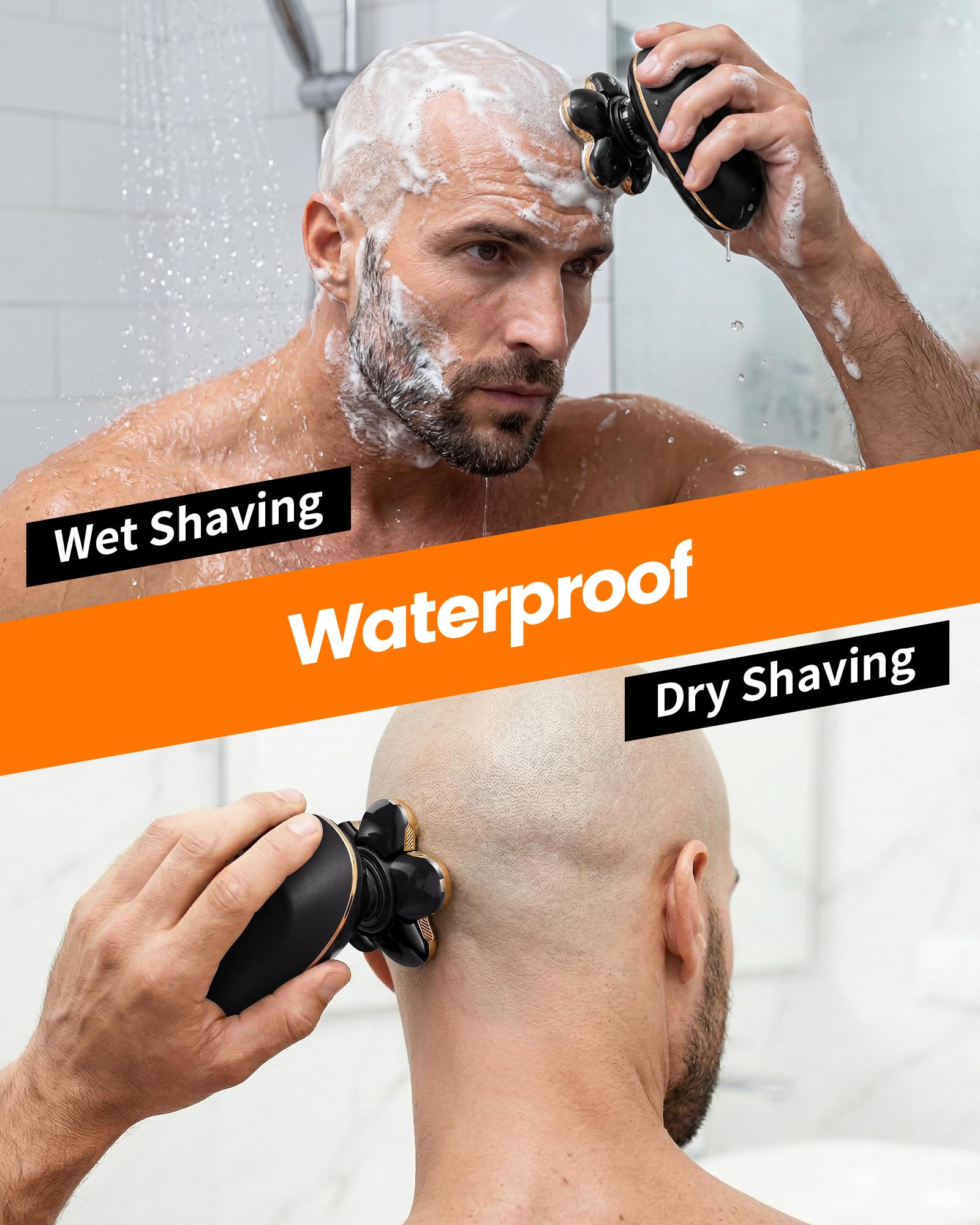 Type-C Charge Bald Head Shaver - 6 Blades -7 Type-C Charge Bald Head Shaver - 6 Blades -7