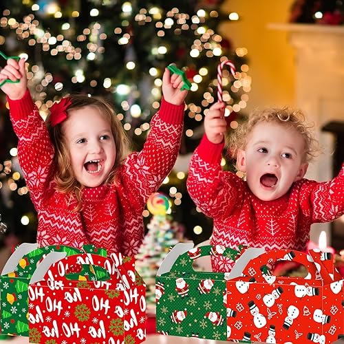 Miniatura 2 de Zhanmai 100 cajas de regalo de Navidad, cajas de regalo de Navidad 3D, cajas de galletas de Navidad, Papá Noel, muñeco de nieve, árbol de Navidad,