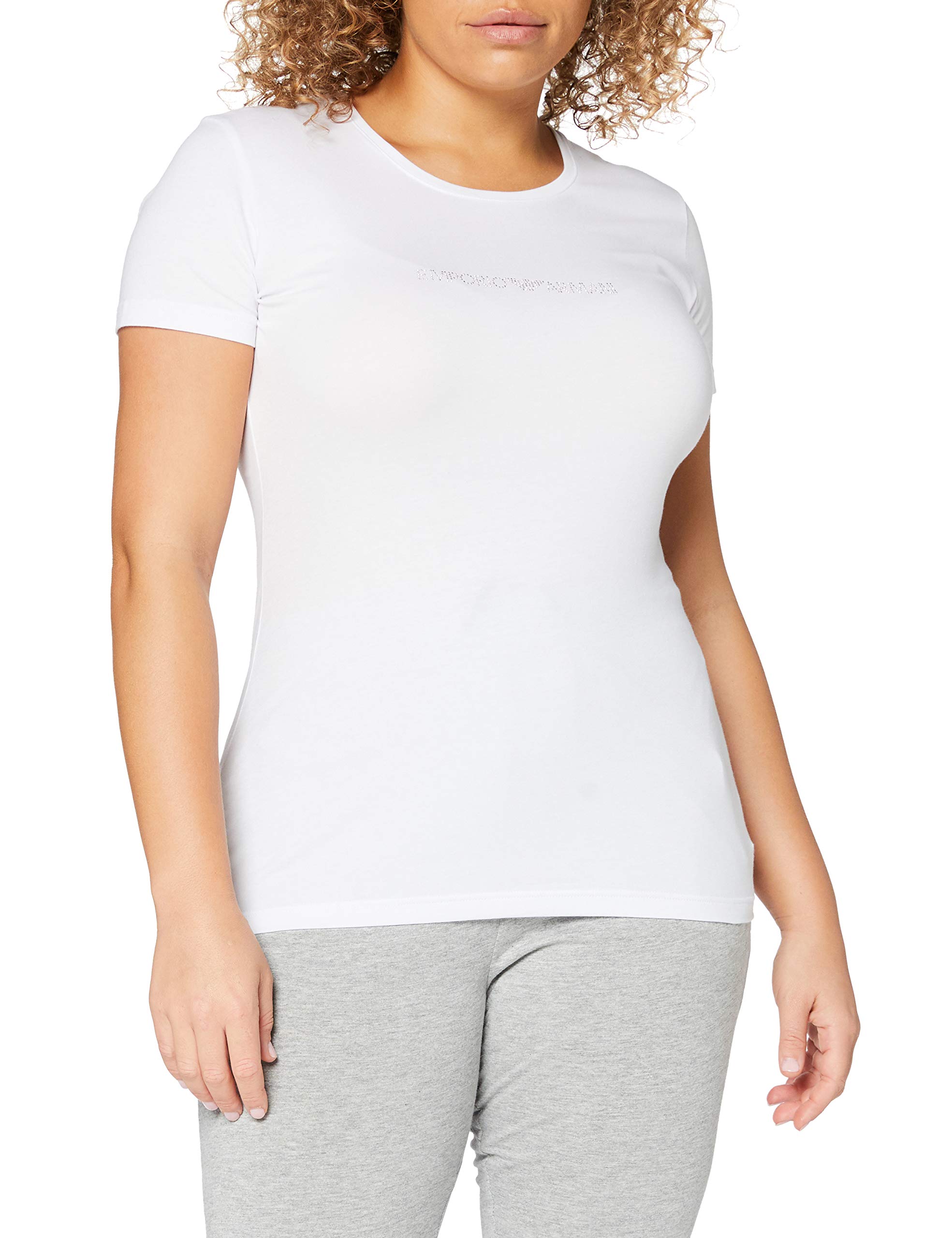 Emporio Armani T-shirt Camiseta Crew Neck, Mujer, Blanco(White), XL