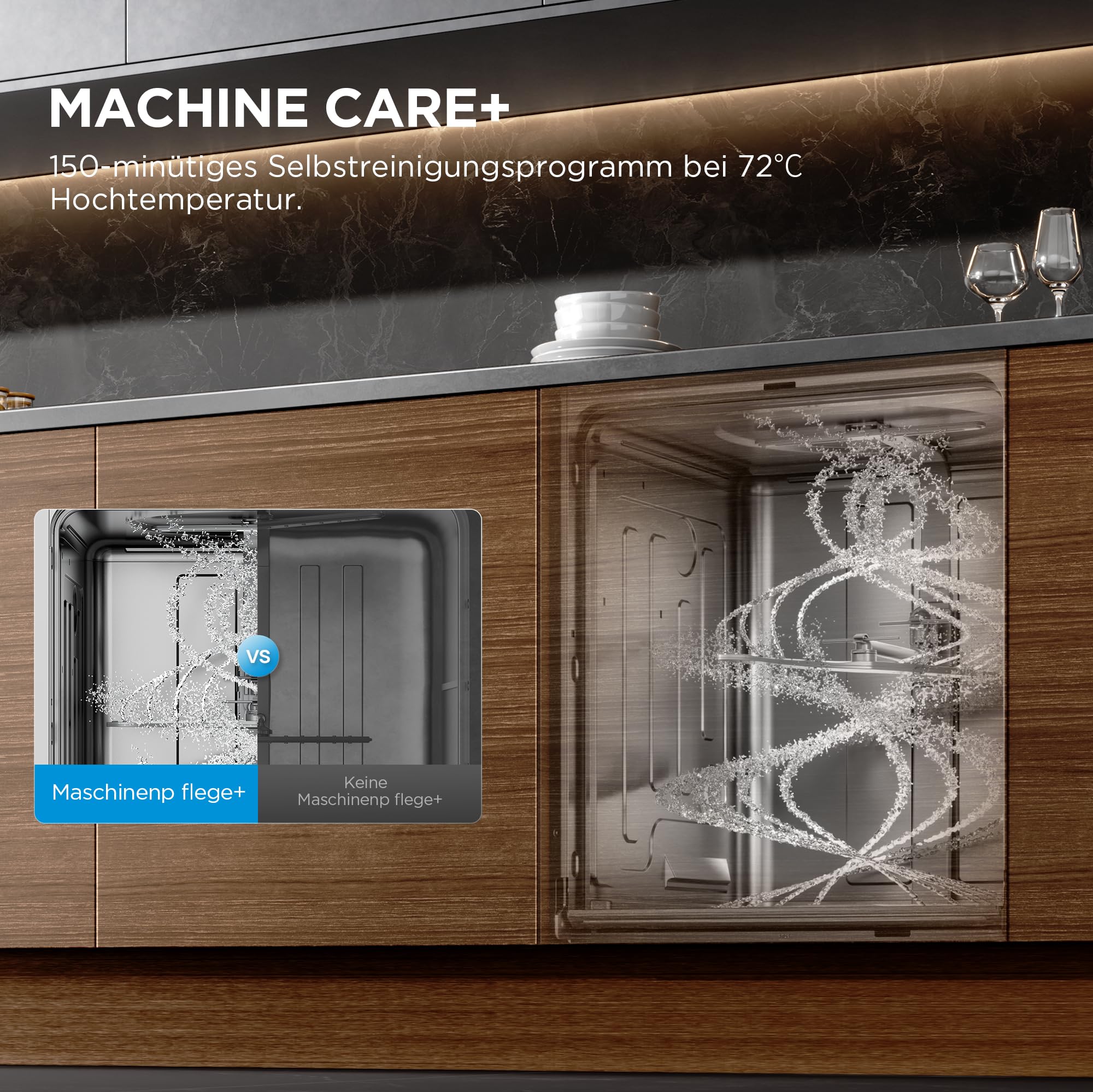Midea Spülmaschine Vollintegriert 60 cm 14 Maßgedecke 42 dB Leise EEK A