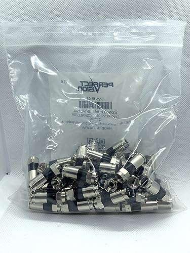 Miniatura 7 de Perfect Vision Ridgeloc Rg6 Conector de cable coaxial de compresión tipo F hembra 50 unids Directv aprobado PV6UE