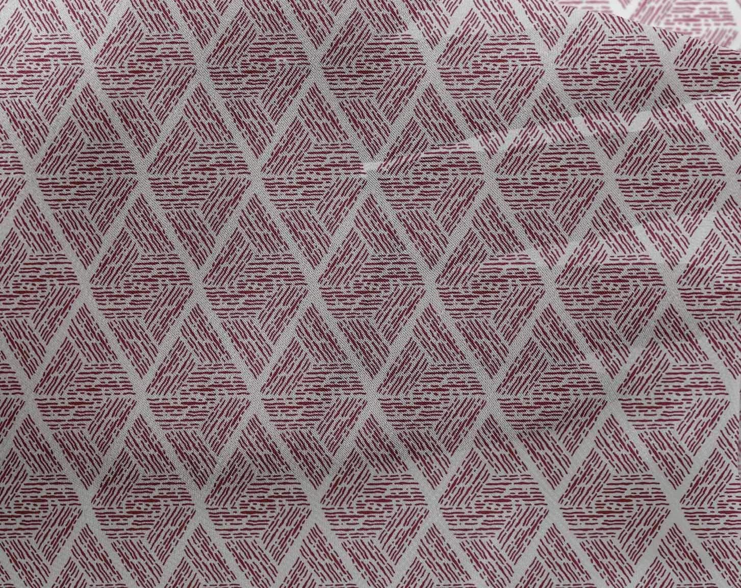 oneOone Georgette Viscose Bright Crimson Red Fabric Shapes Geometric Sewing Craft Projects Fabric Prints by Yard 42 Inch Wide