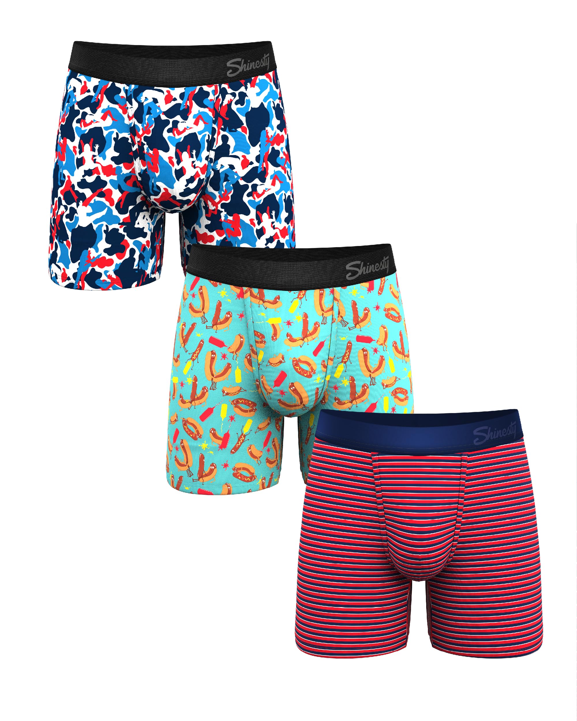 Shinesty Hammock Support Mens Boxer Briefs | Underwear Flyless | 3 Pack