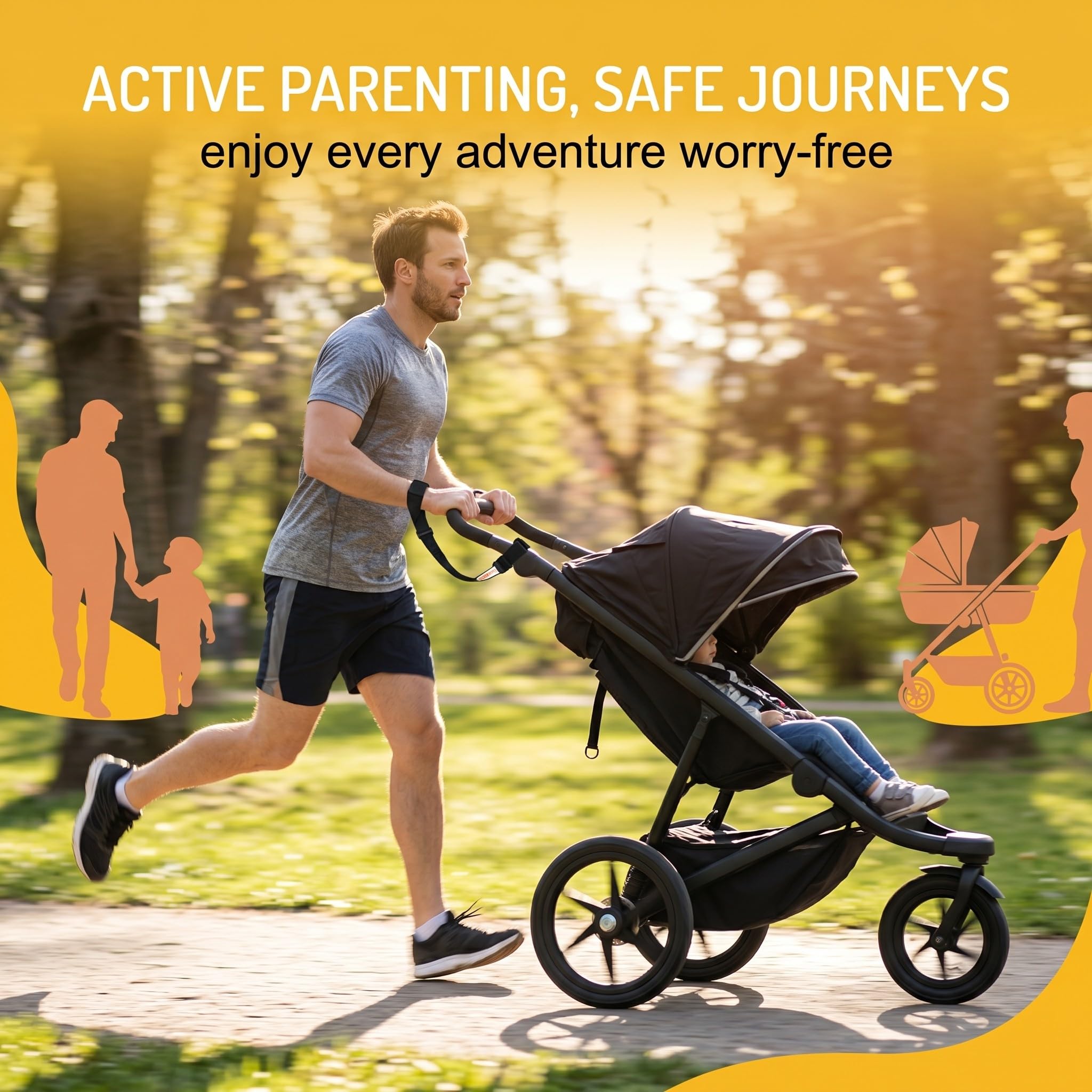 2 Pezzi Passeggino Imbracature Da Polso Passeggino Regolabile Passeggino Cinghie Passeggino Passeggino Passeggino Cintura Gancio Per Passeggino Per Sicurezza Anti-Skid Bambini (Nero)