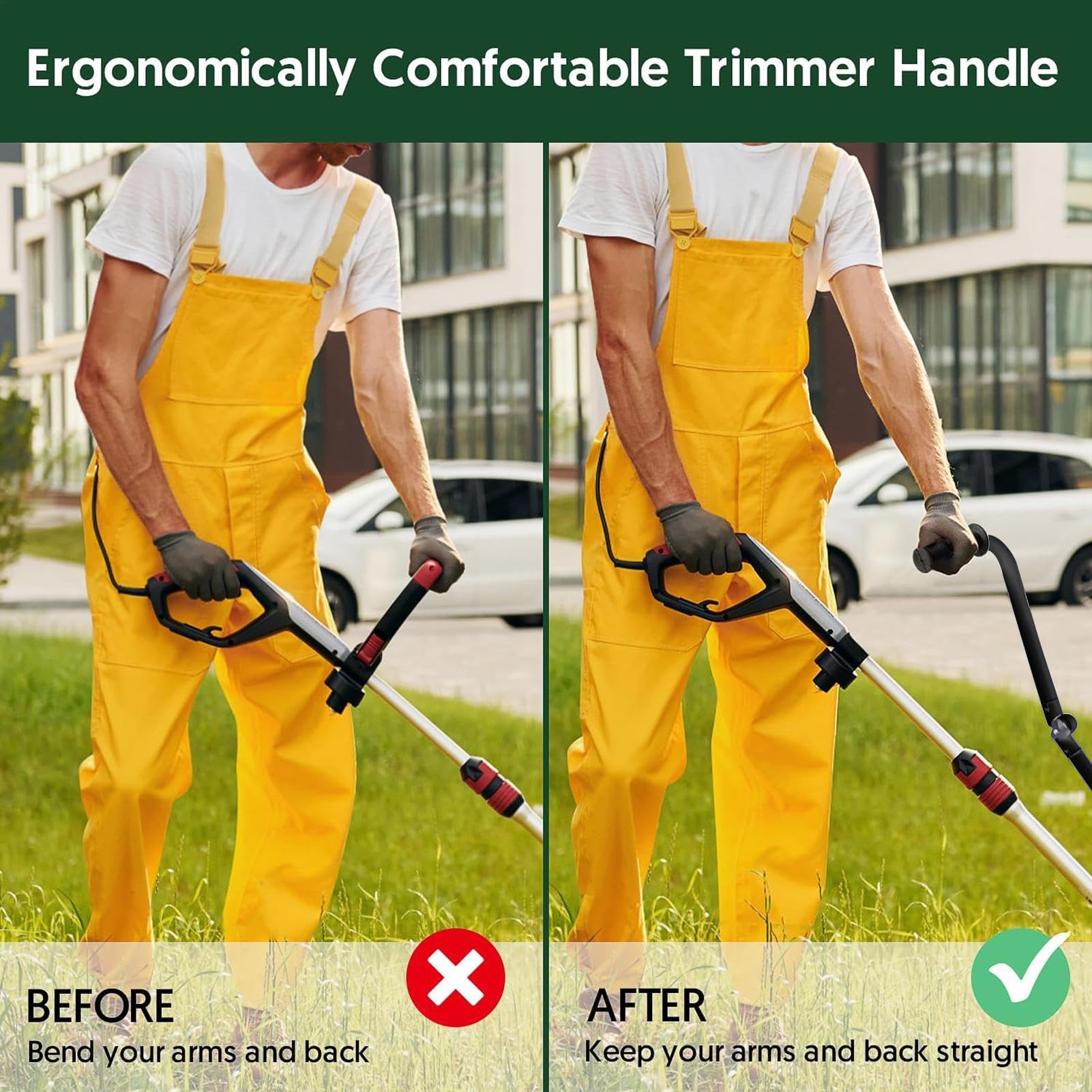 Extension Grip Trimmer, manico per tosaerba – cura del prato e paesaggio – manico per erbacce – manico per tagliaerba – manico per tagliaerba – manico per tagliaerba – manico ergonomico