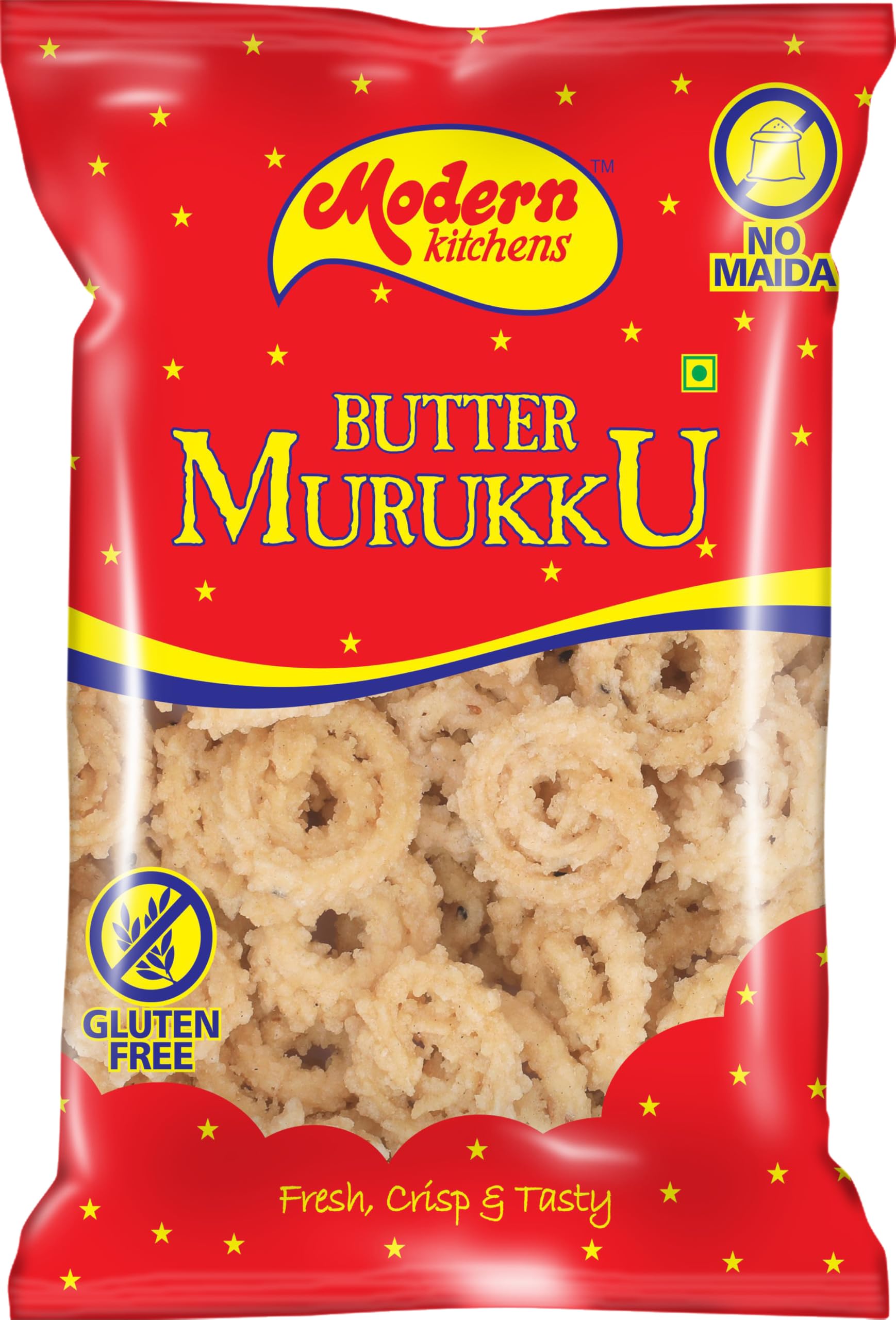 Modern Kitchen Butter Murukku | No Maida, Gluten-Free, No Artificial Preservatives | Crispy & Healthy South Indian Snack - 150 Grams