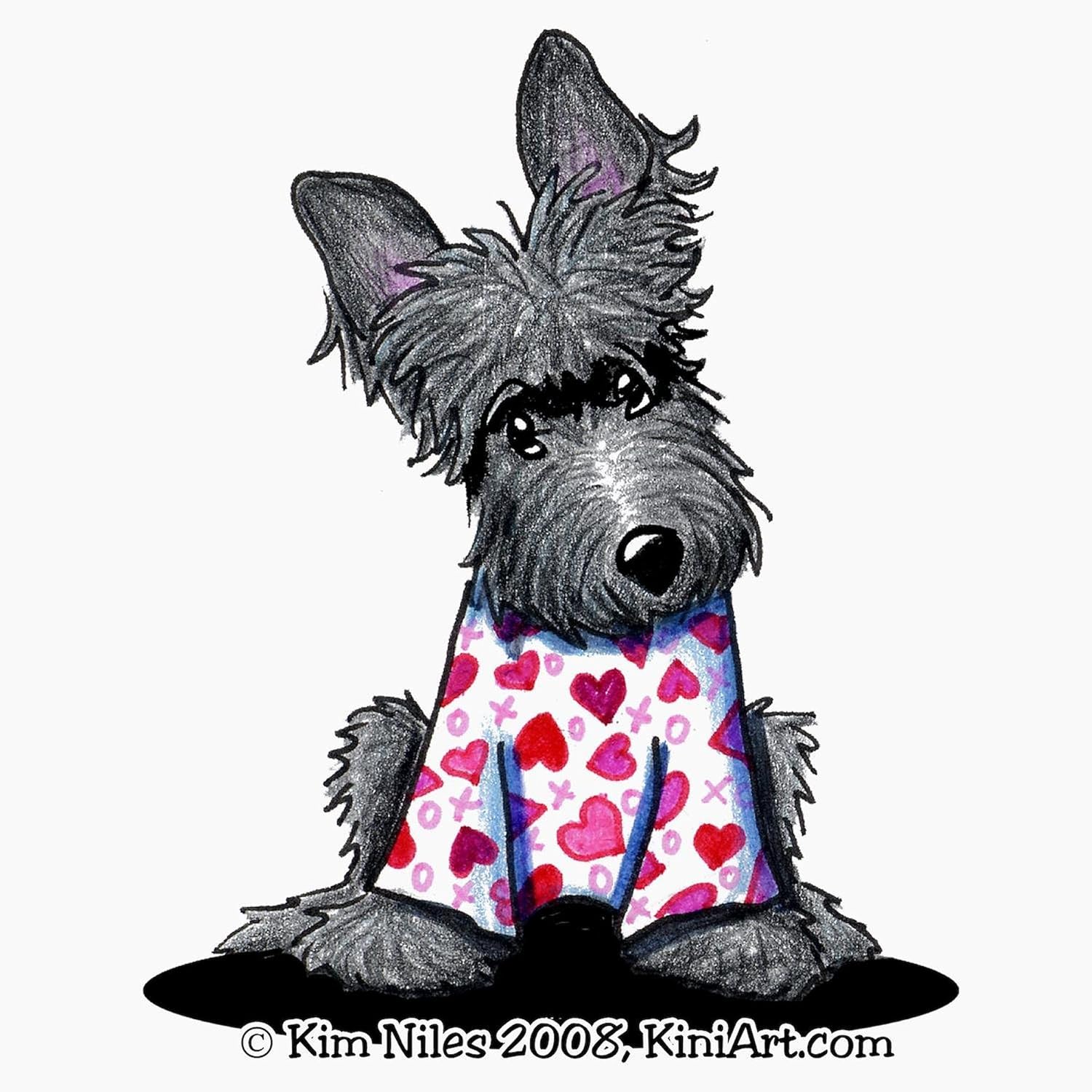 CafePress Valentine Pjs Scottie Folded Greeting Cards (10-pack) Glossy
