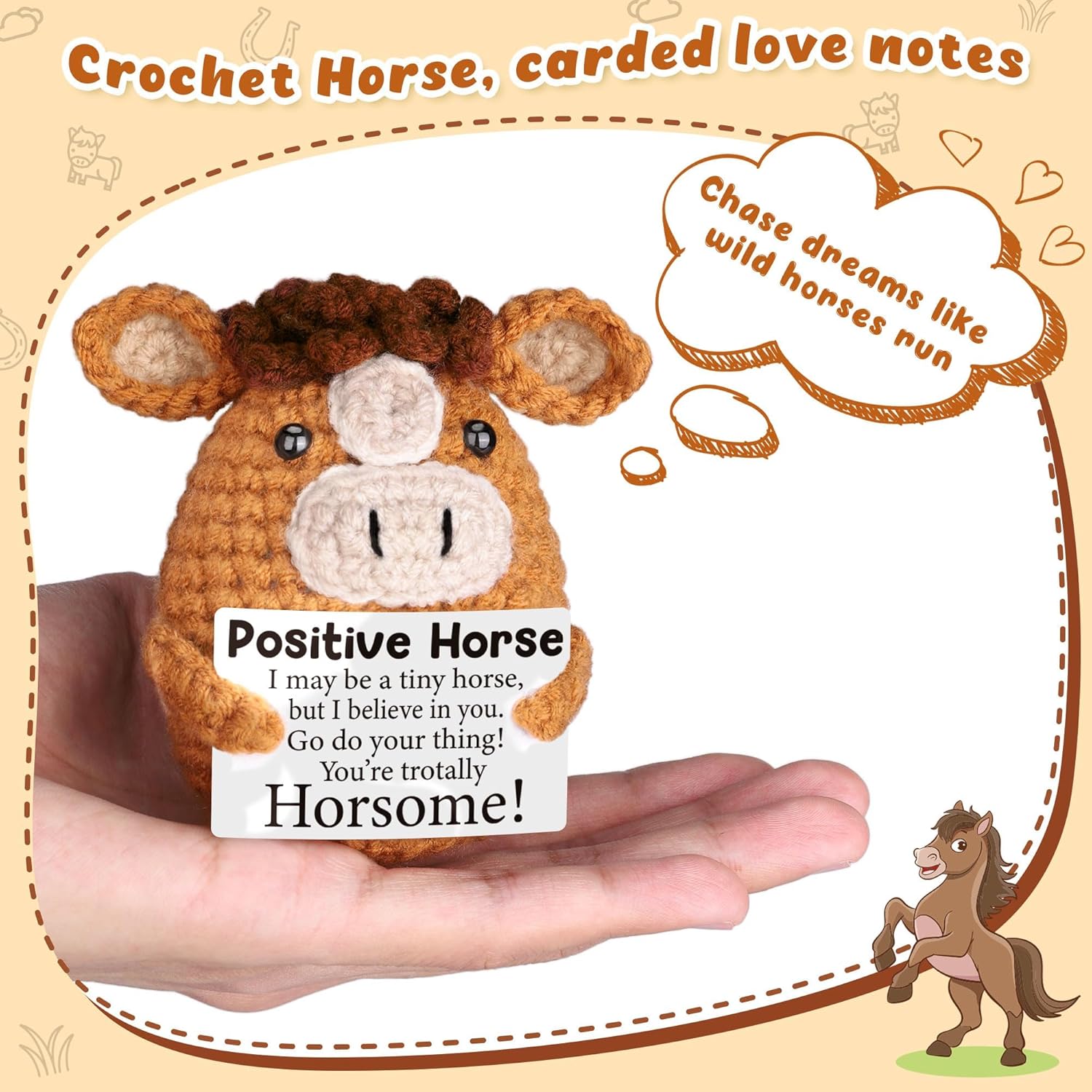Mini Positive Horse Gifts for Teen Girl Boy, Women Sister Daughter Gift for Mothers Day, Cute Birthday Graduation Inspirational Present for Men Son Her Him Friend Horse Lover - Image 3