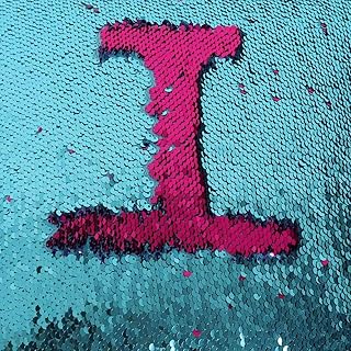 Sequin Fabric by The Yard 1 Yard Aqua to Fuchsia Mermaid Reversible Sequin Fabric Flip up Glitter Fabric Two Tone Sequin Fabric for Sewing Wedding Dress Pillow Decor