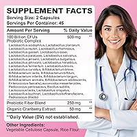 Vista 2 de Probióticos para mujeres, 100 mil millones de UFC, 32 cepas, con prebióticos y enzimas digestivas, apoyan la salud digestiva inmunitaria, vaginal