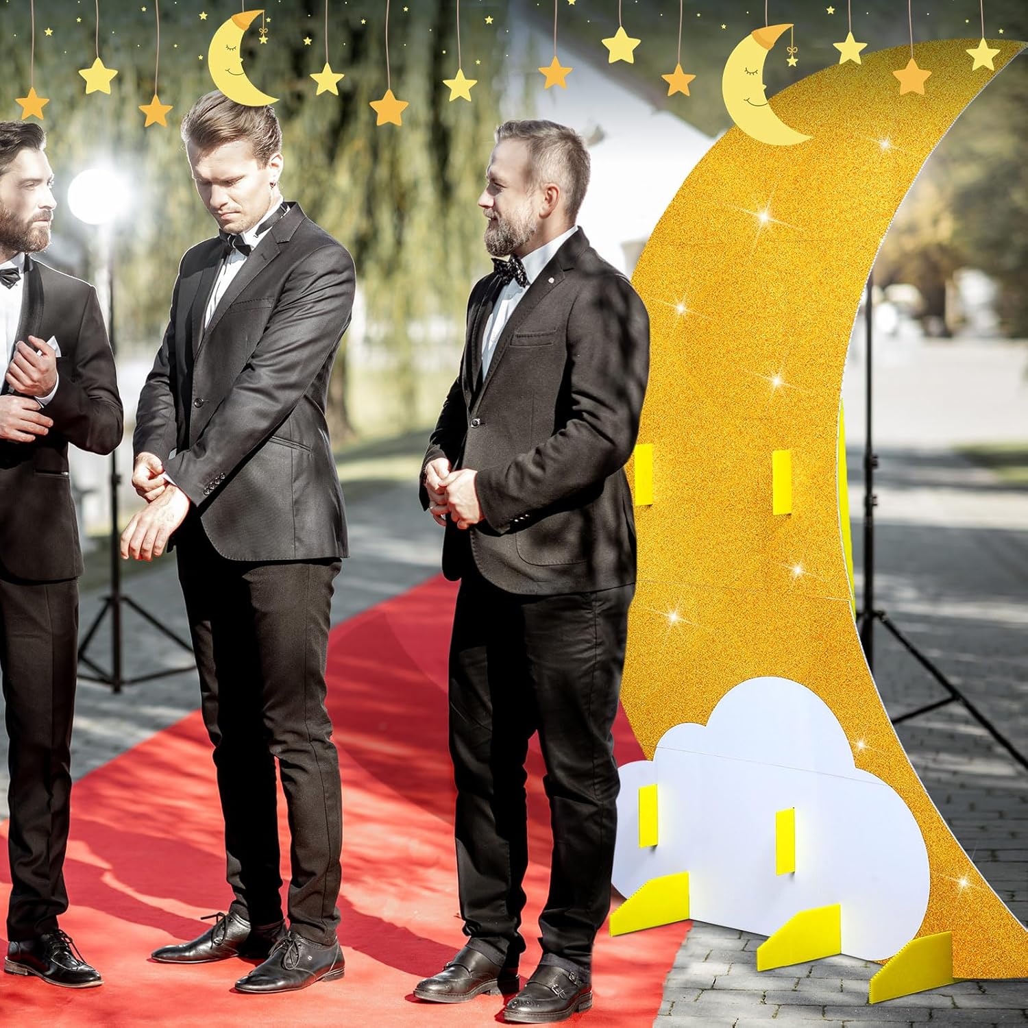 6フィート ラージムーンスタンドアップパーティーデコレーション ゴールドムーン スタンドアップパーティーデコレーション DIY 防水