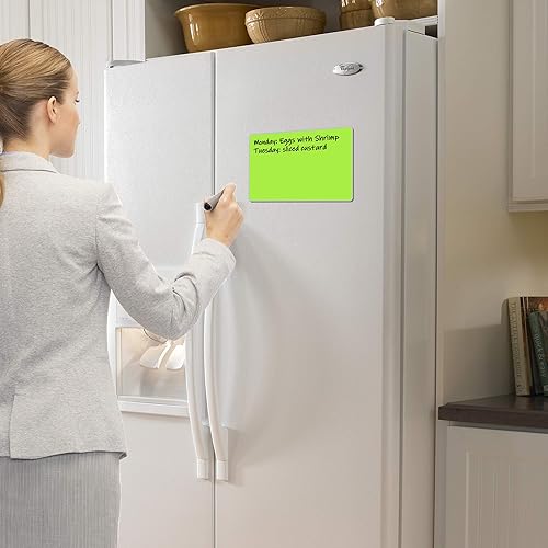 Miniatura 5 de LLPT Hojas magnéticas de borrado en seco, 6 paquetes de 5.9 x 8.3 pulgadas, reutilizables, lavables, sin adhesivo, notas adhesivas recortables para