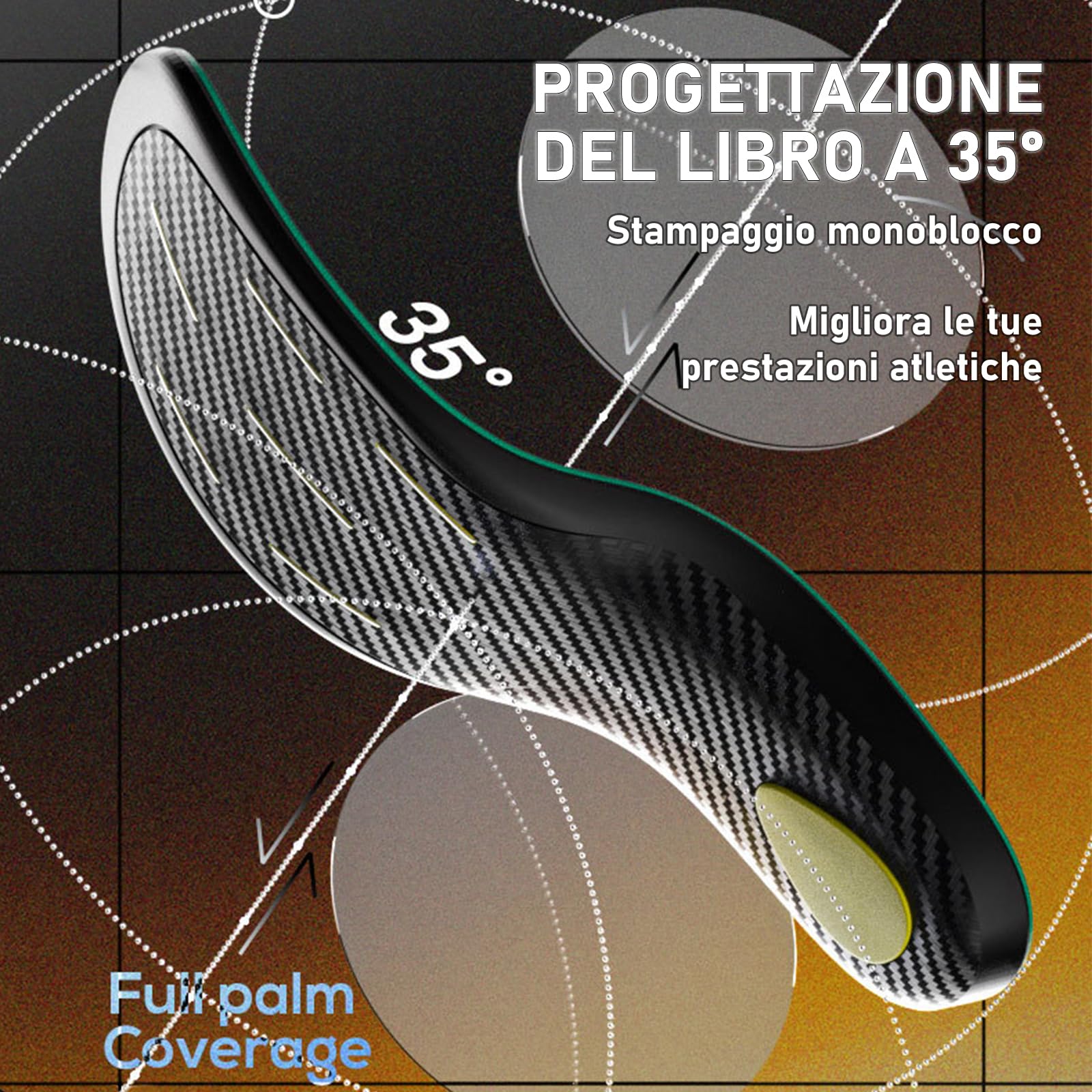 Solette in Fibra di Carbonio con Supporto Arco Plantare per Sport ad Alte Prestazioni – Ammortizzazione Migliorata, Prevenzione Infortuni & Miglioramento Prestazioni EU 45-46