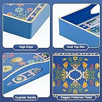 Vista 102 de Gifturbo Bandeja negra para servir, bandejas decorativas de mármol con asas, bandeja de mesa auxiliar, bandejas de plástico rectangulares otomanas