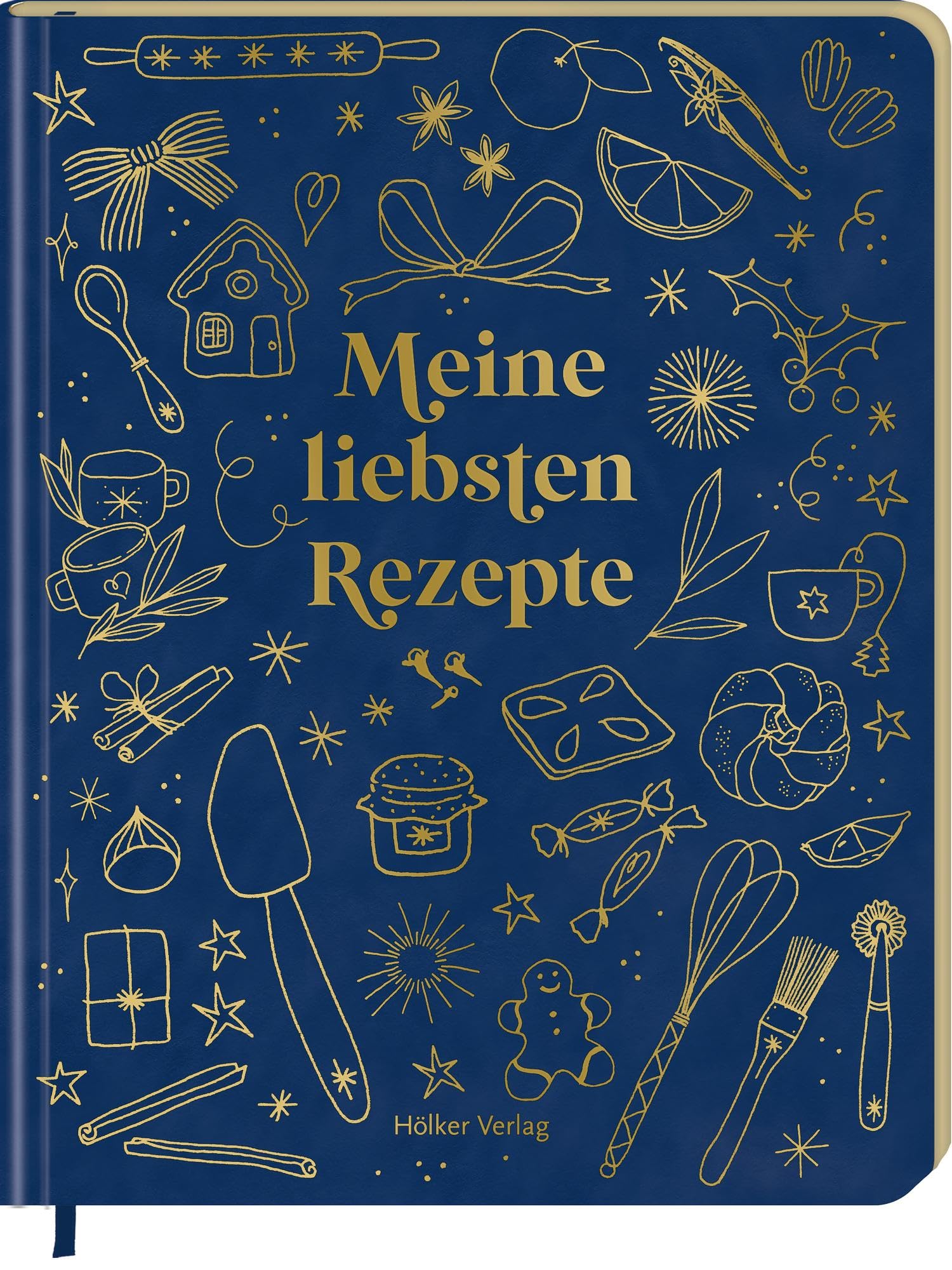 Bake a Wish Rezeptbuch Meine liebsten Rezepte – Einschreibbuch, liniert, Einstecktasche, individuelles Inhaltsverzeichnis, Goldfolie und Goldschnitt
