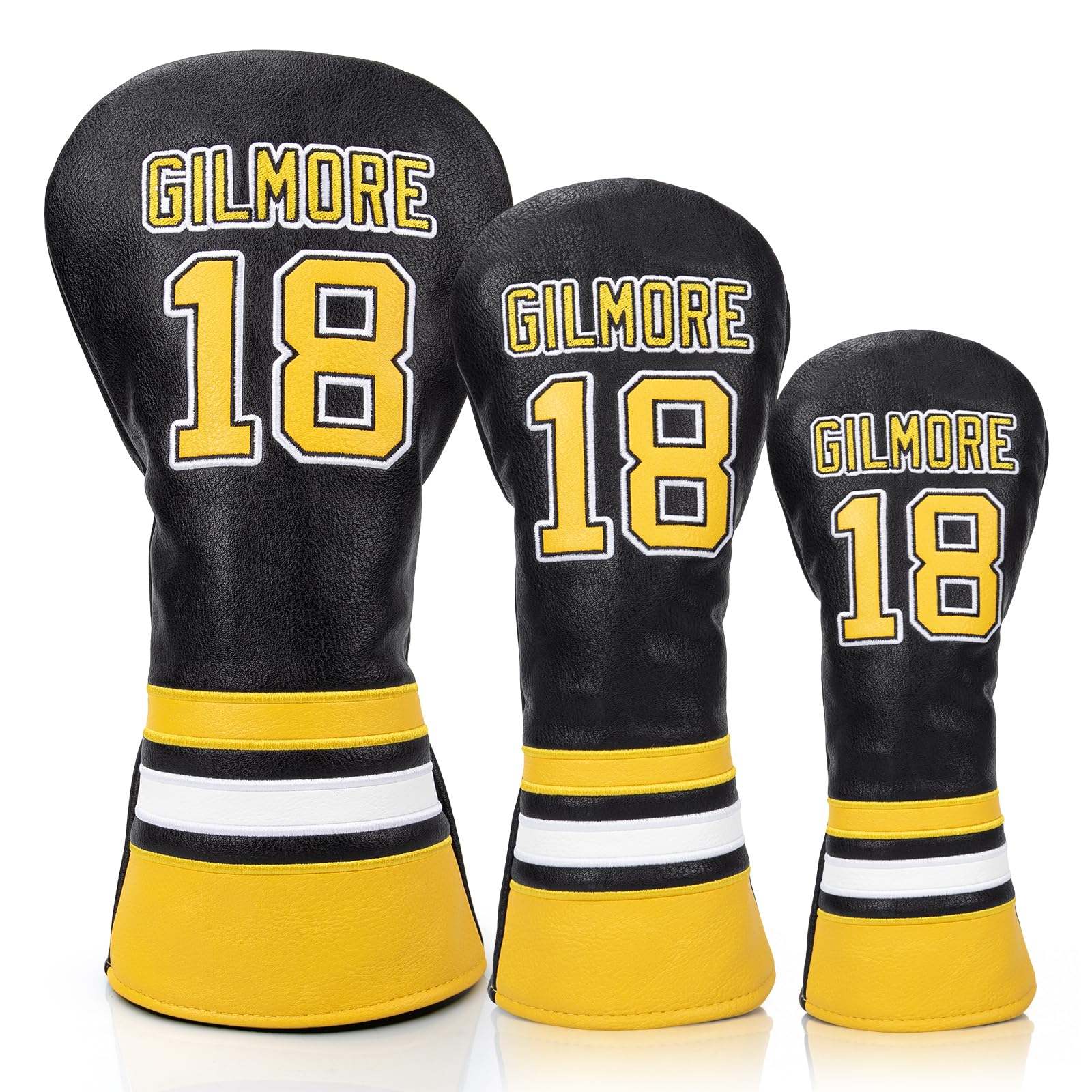 Golf Headcovers Golf Club Head Covers Sports Style Number 18 Premium Leather Driver Fairway(FW) Wood Hybrid(UT) with Number Tags, Golf Blade Mallet Putter Cover