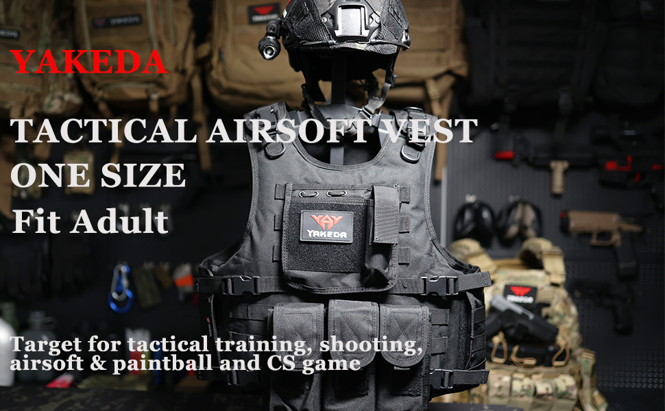 YAKEDA Tactical Outdoor CS Game Vest, Black, One Size : Amazon.ca