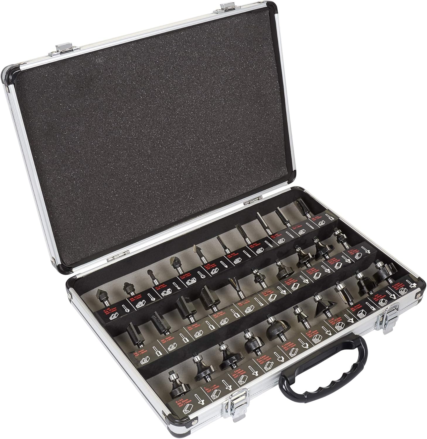 Trend 30 Piece Router Bit Starter Set, 1/4 Inch Shank, Tungsten Carbide