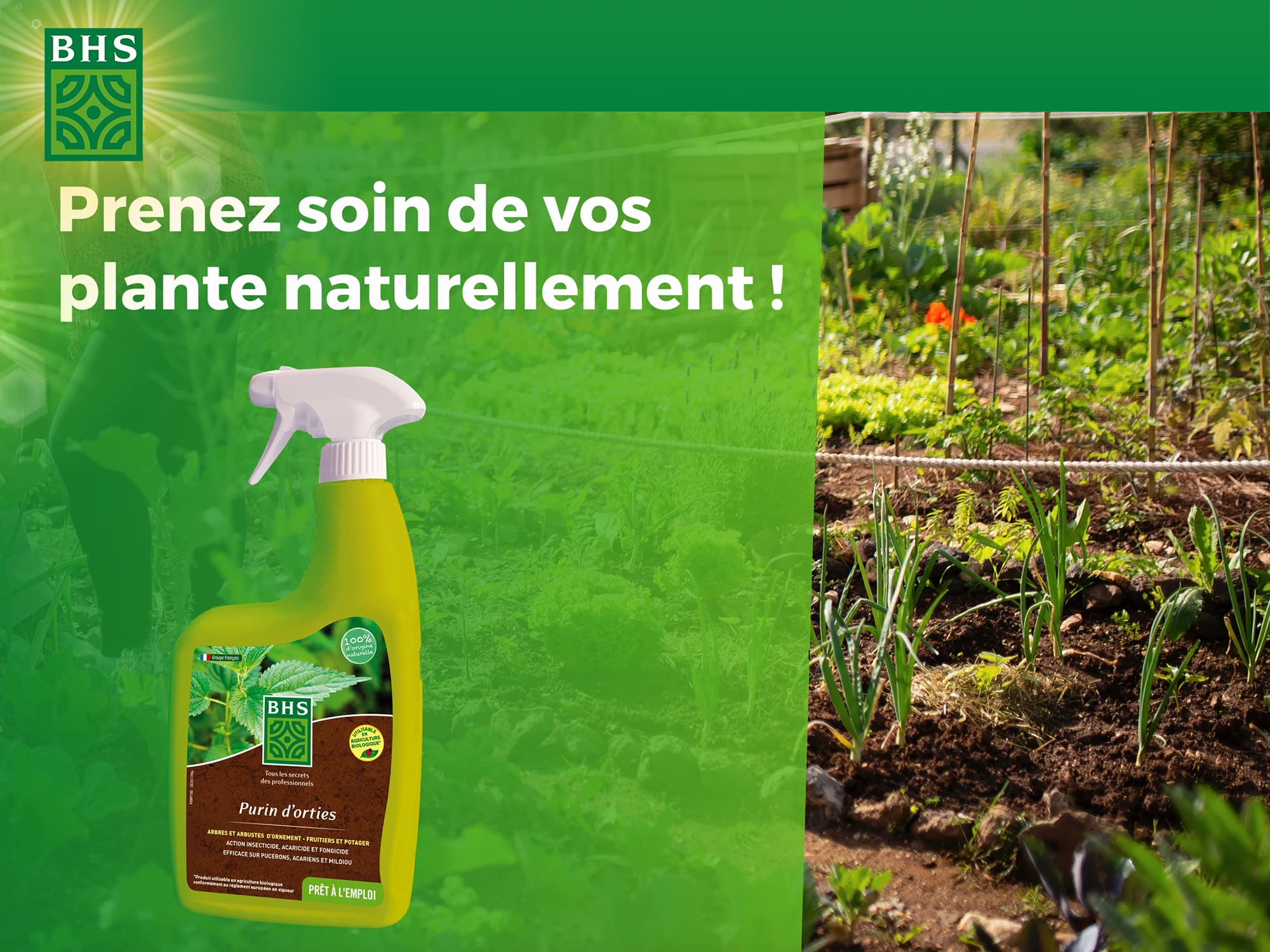 BHS PORP750 Purin Orties | 750 ML | Idéal sur Toutes Les Plantes du Jardin | Prêt-à-l'emploi | Préparation Naturelle Traditionnelle Issue De La Macération, Fabriqué en France