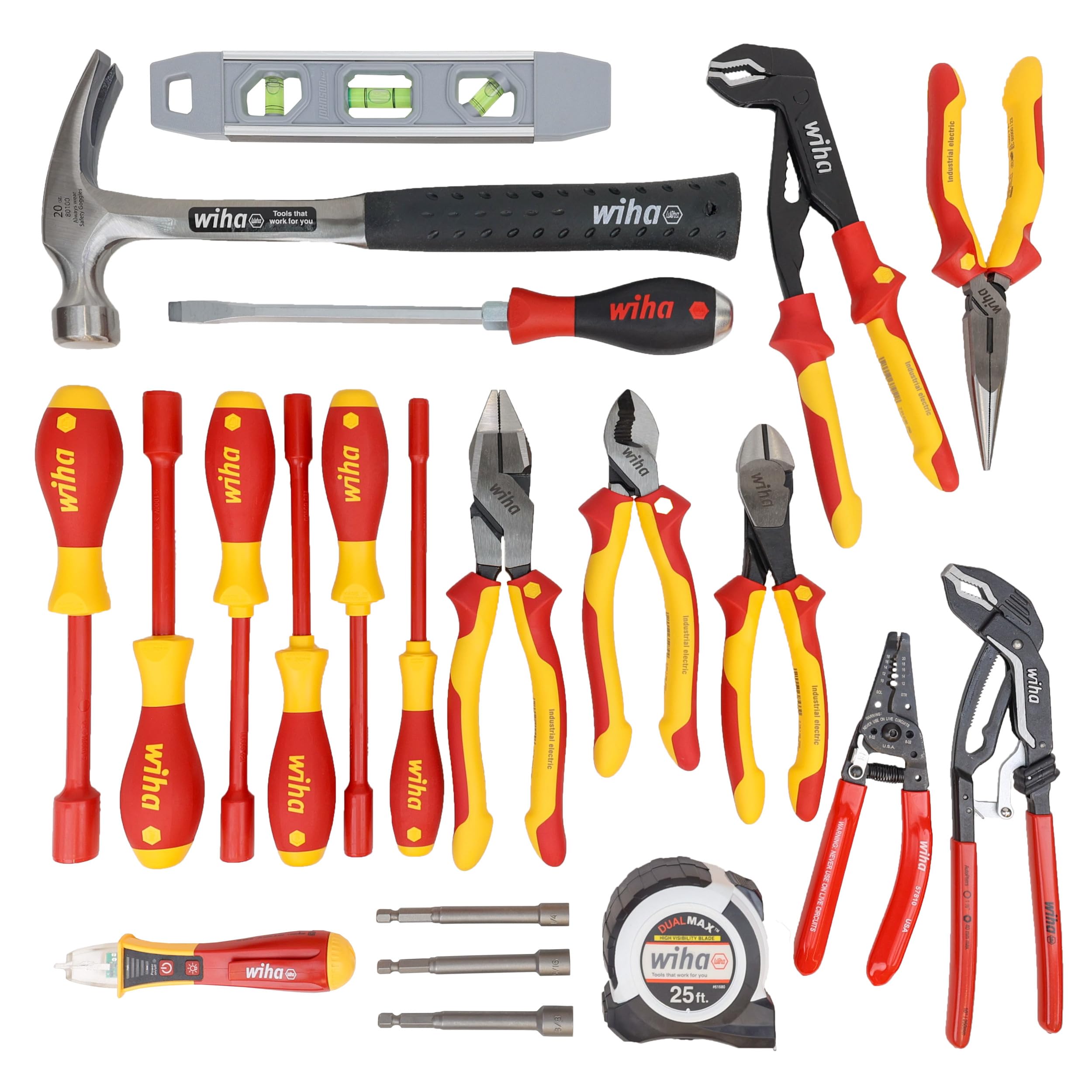 Wiha 91872 - Kit de herramientas aisladas para electricista maestro de 59 piezas en mochila resistente