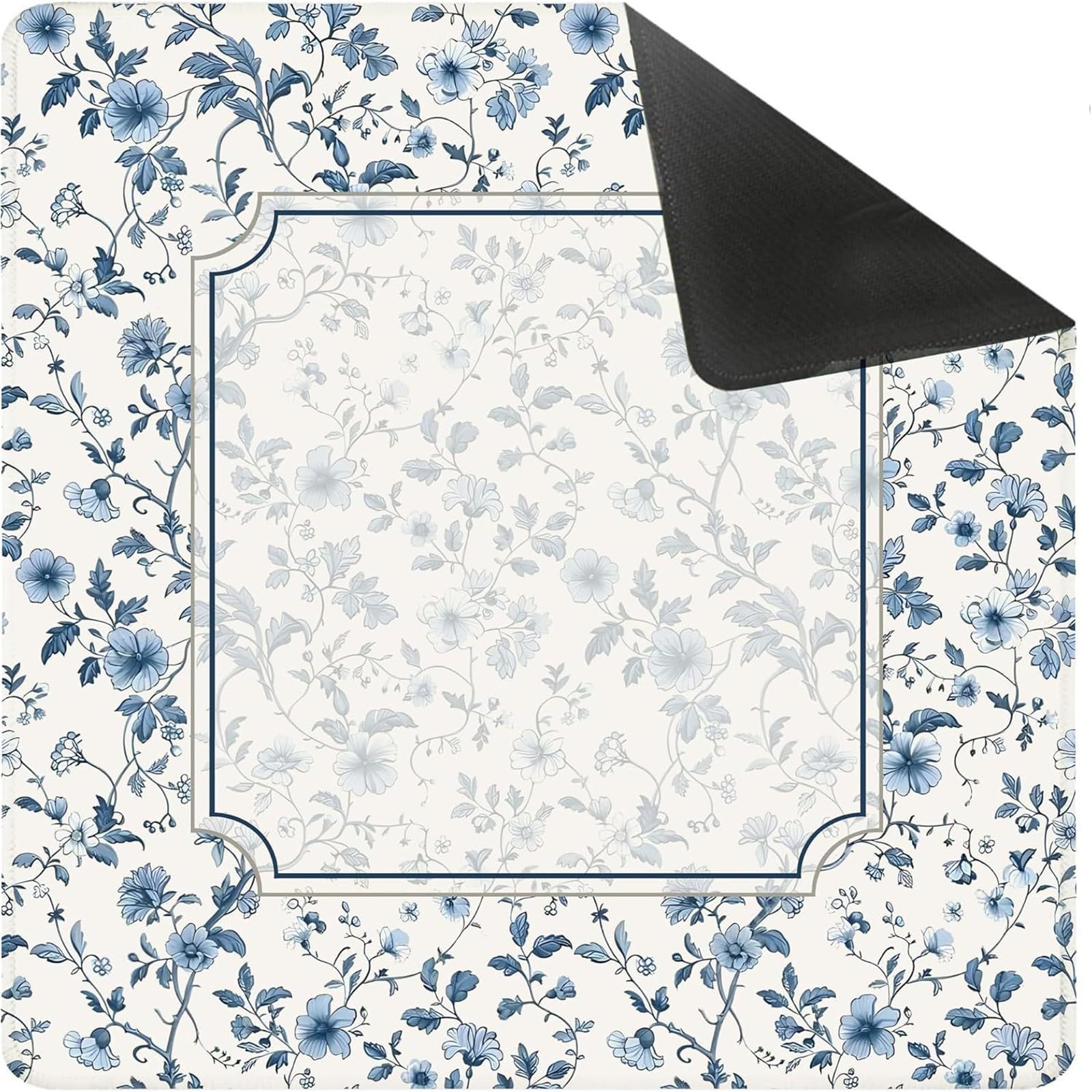 Lukery Silent Wear-Resistant Square Mahjong Mat for Table (Blue,120x120cm)