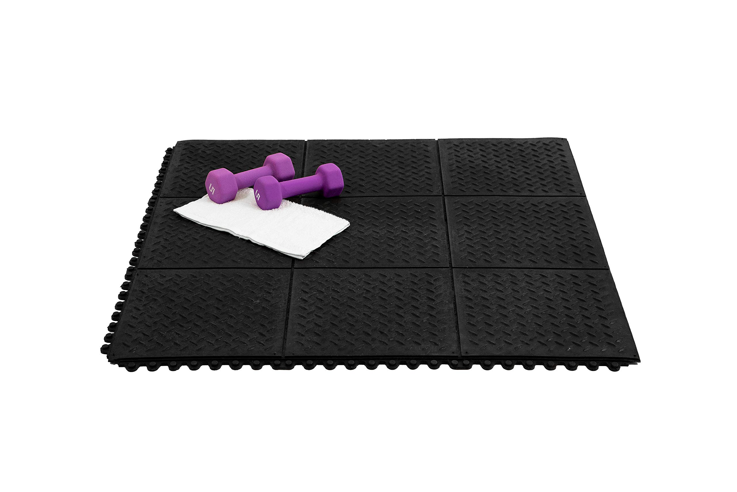 IncStores 5/8 Inch Thick Evolution Rubber Interlocking Floor Tiles