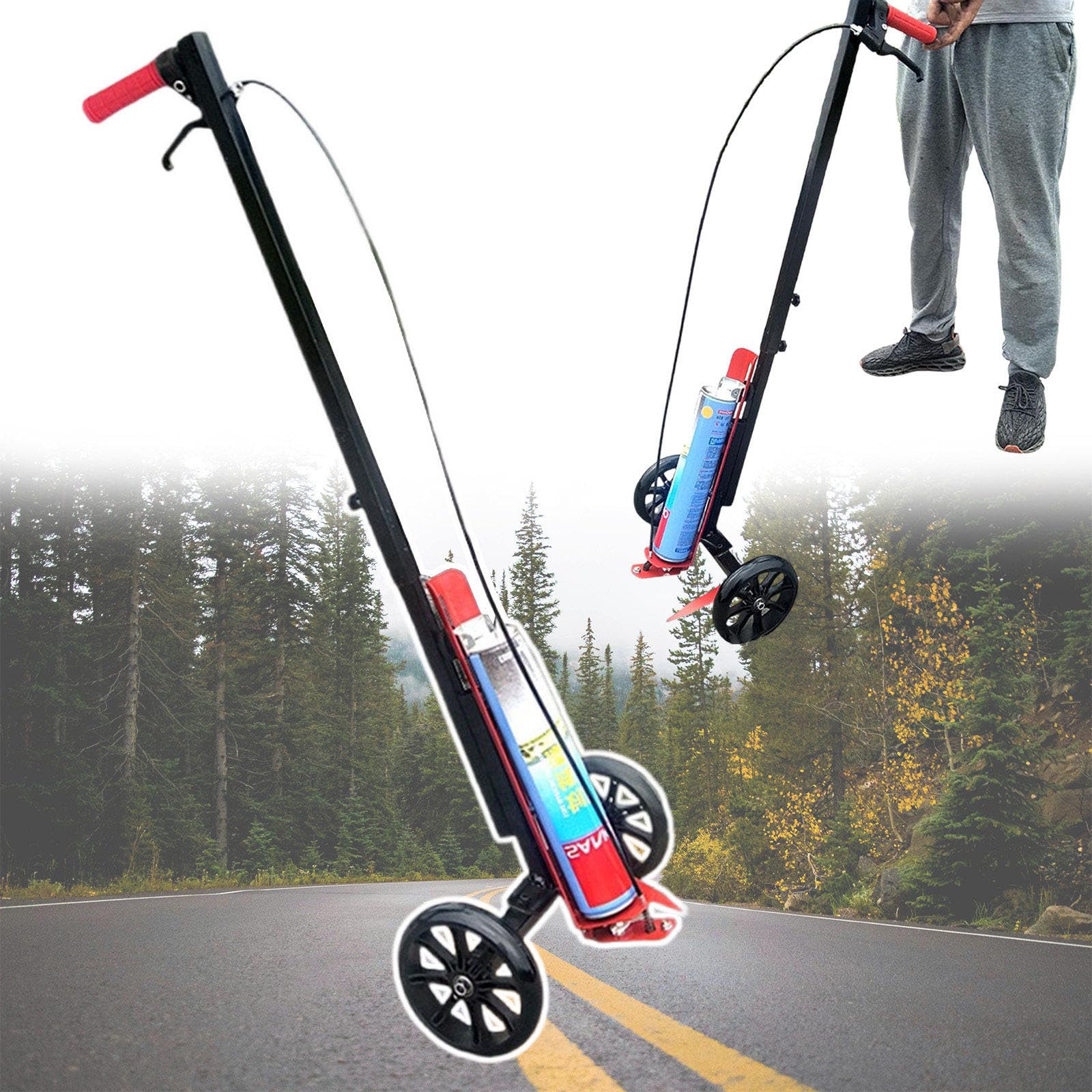 Macchina Traccialinee A Due Ruote, per La Marcatura di Campi Sportivi, con Intervallo di Larghezza di Marcatura 5-15 cm, per Tracciare Linee Rette/Curve/Cerchi in Parchi Giochi/Parcheggi