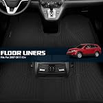 Floor Mats & Cargo Liner Custom Fit for 2006-2010 2011 CR-V All Weather Protection TPE Rubber Full Set Automotive Floor Liners & Trunk Mat CRV Accessories, Odorless Anti-Slip, Black