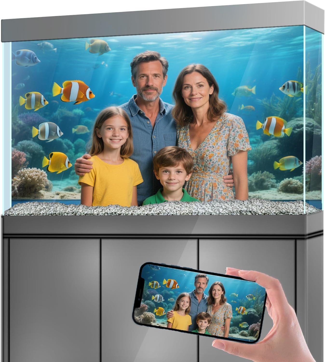 Custom Aquarium Background Sticker - Personalized Size & Photo Printing - Fish Tank Reptile Terrarium Decor Poster 200 x 50 cm / (78.6x19.6 inches)