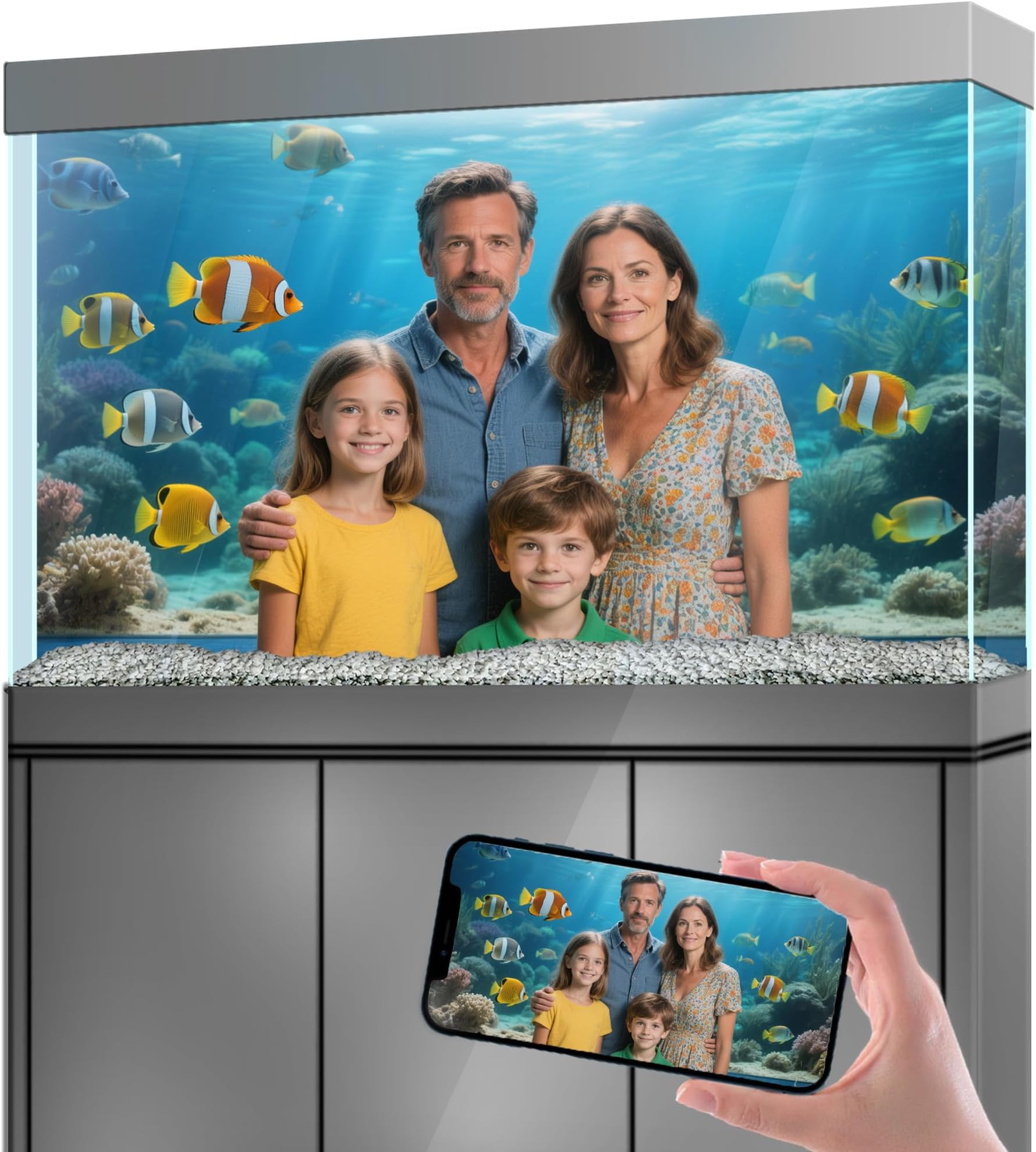Custom Aquarium Background Sticker - Personalized Size & Photo Printing - Fish Tank Reptile Terrarium Decor Poster 120 x 60 cm / (47.2 x 23.6 inches)