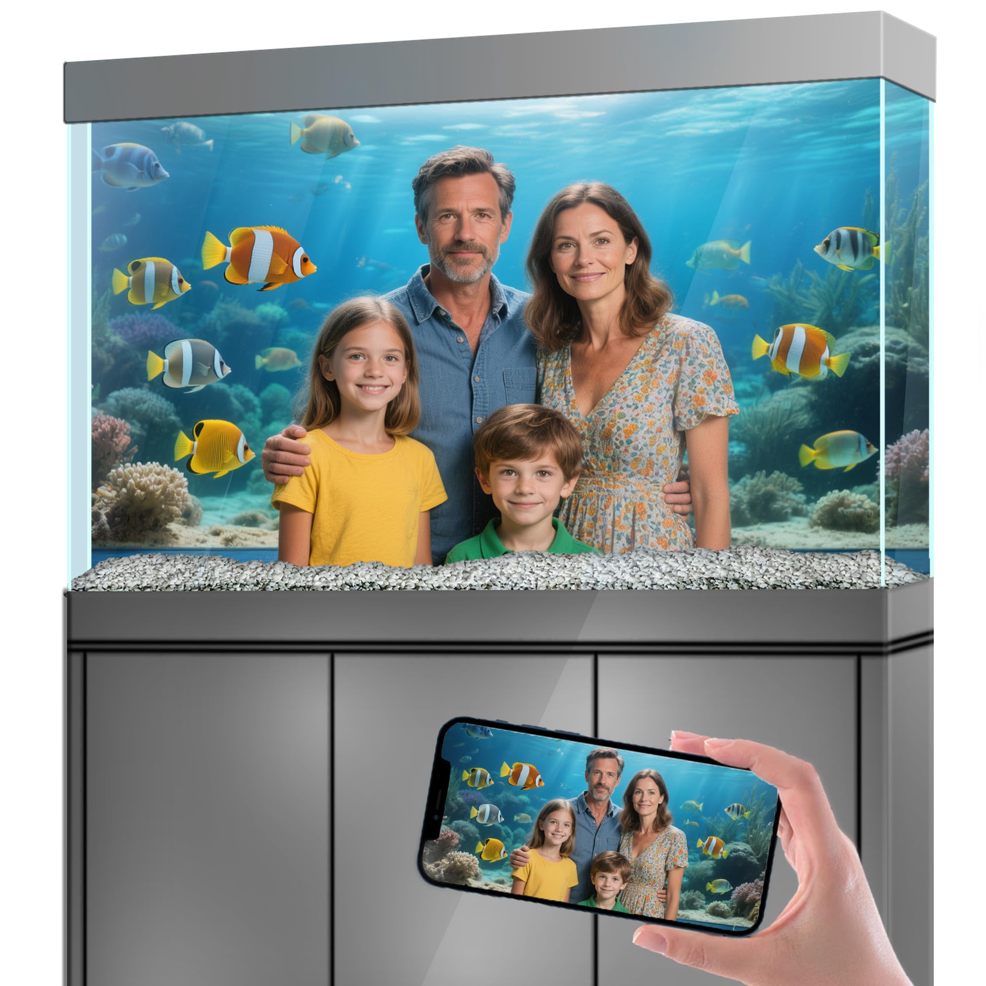 LYYAB Custom Aquarium Background Sticker - Personalized Size & Photo Printing - Fish Tank Reptile Terrarium Decor Poster 120 x 30 cm / (47.2x11.8