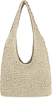Youjaree Women's Large Handmade Straw Beach Tote Bag - Woven Summer Hobo Shoulder Purse with Zipper & Pocket
