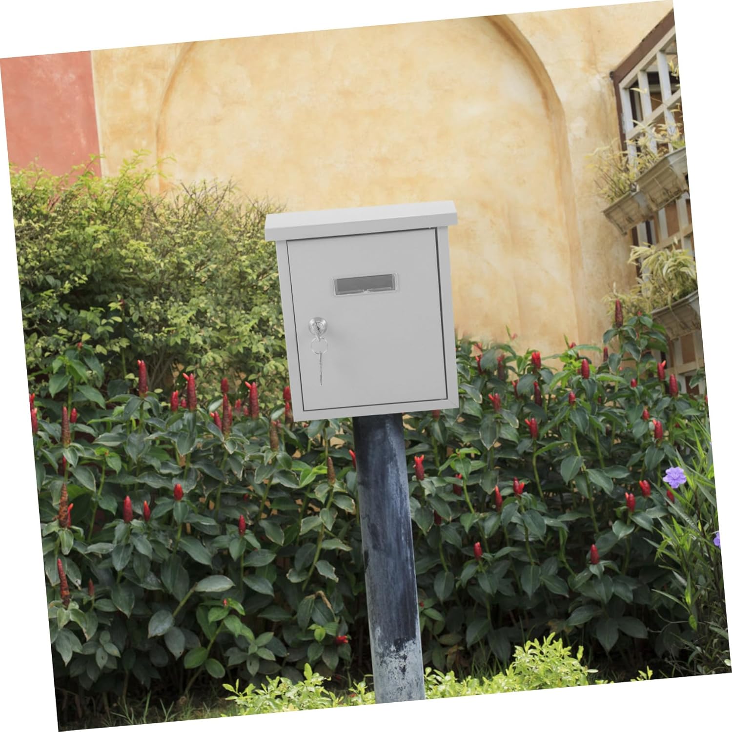 Vintage Wall Mount Mailbox Stainless Steel Metal Letter Box for Outside Use Anti-Deformation Post Box with Polished Surface Easy Installation for Home Office Garden Decor