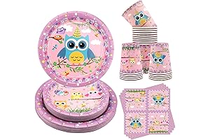 Owl Birthday Party Decorations - Owl Party Supplies including Plates, Cups, Napkins...