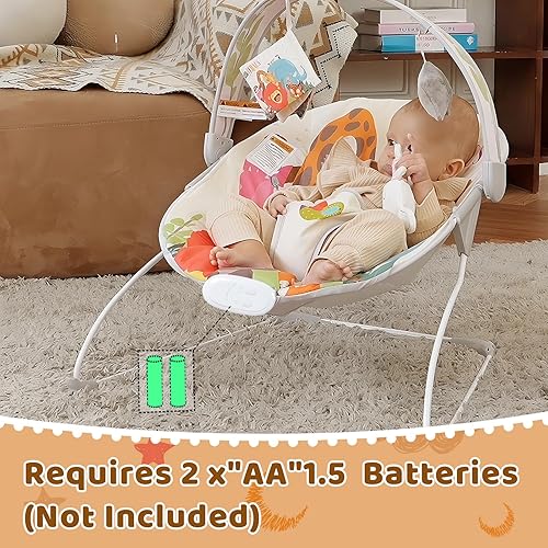Miniatura 6 de Bouncer para bebés, asiento de gorila para bebés, gorilas eléctricas para bebés con música para bebés de 0 a 6 meses de hasta 20 libras
