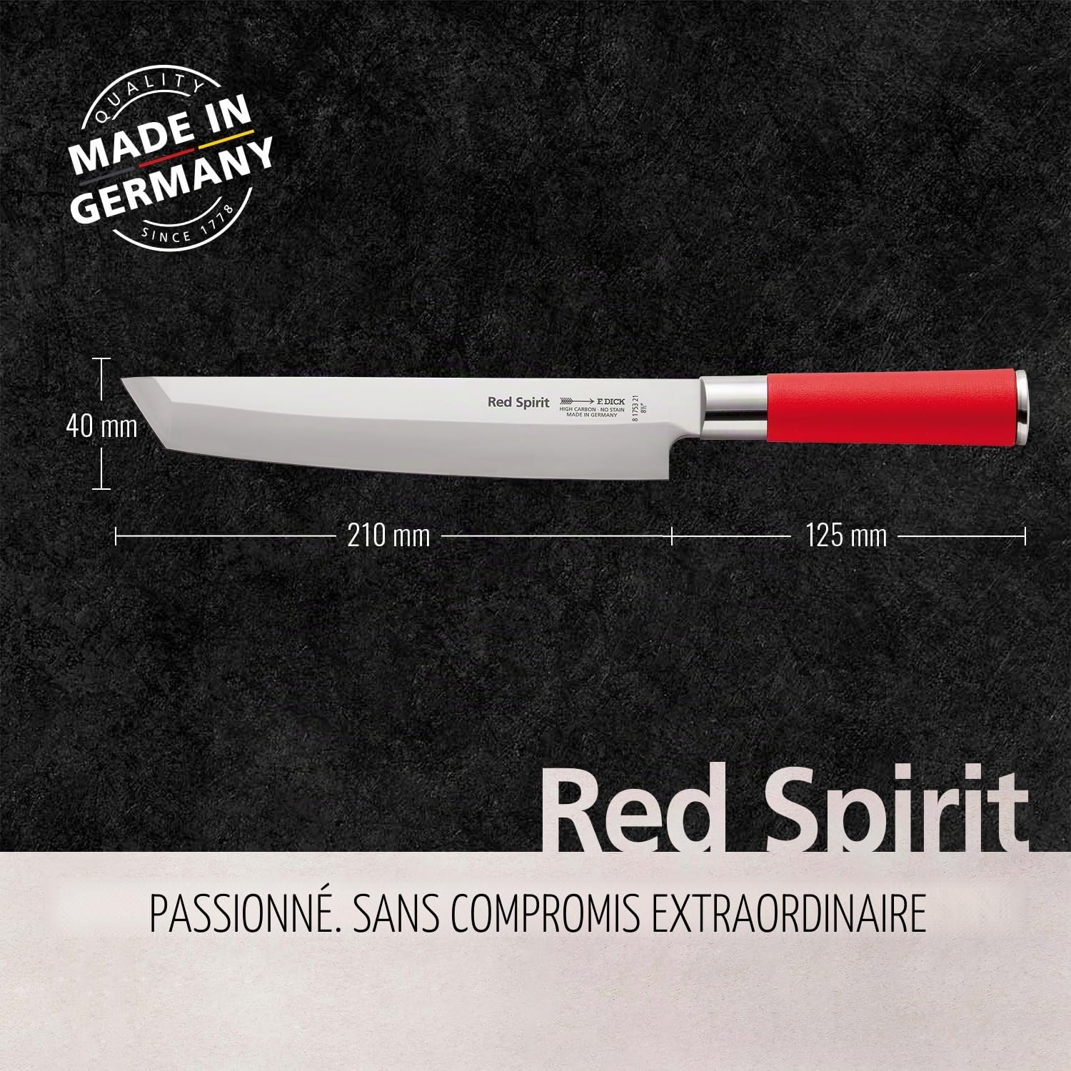 Dick – Tous Deux Le Couteau de Chef Rouge Spirit